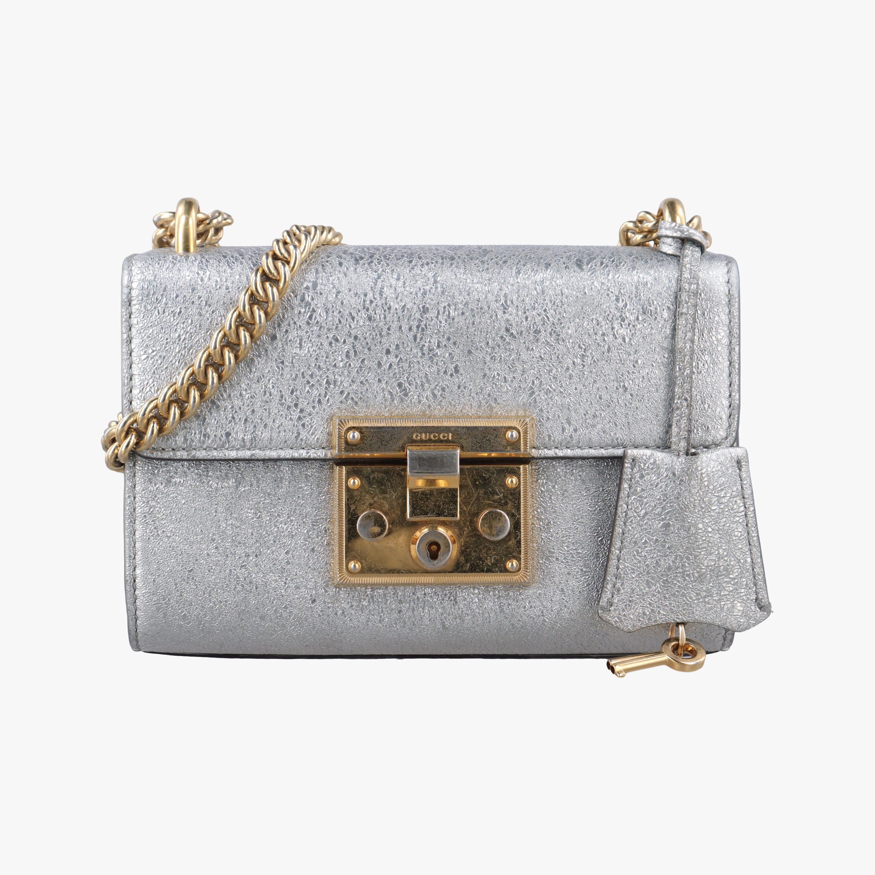 Pre-owned Gucci Padlock Silver Leather 409487 shoulderbag | stylenewstar