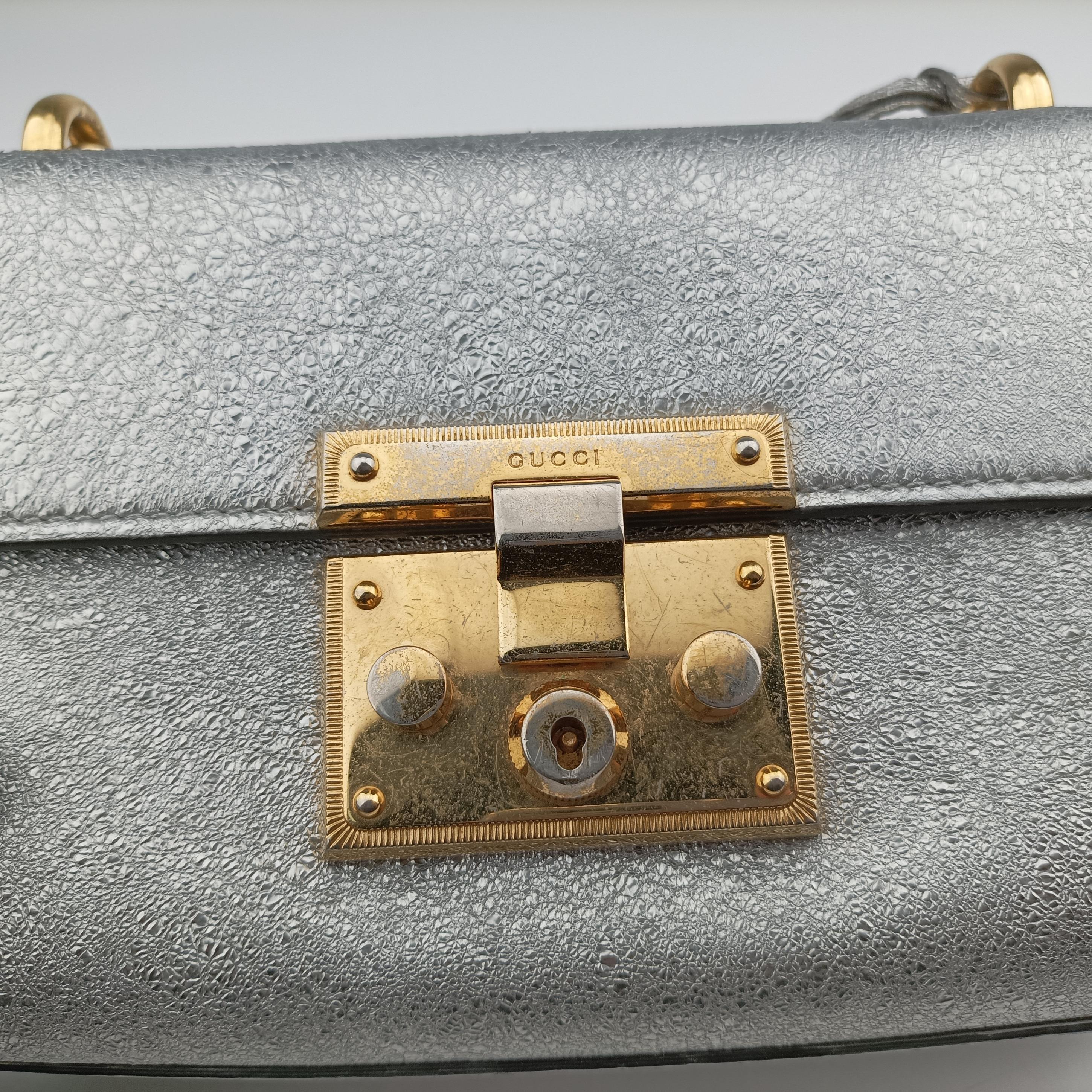 Pre-owned Gucci Padlock Silver Leather 409487 shoulderbag | stylenewstar