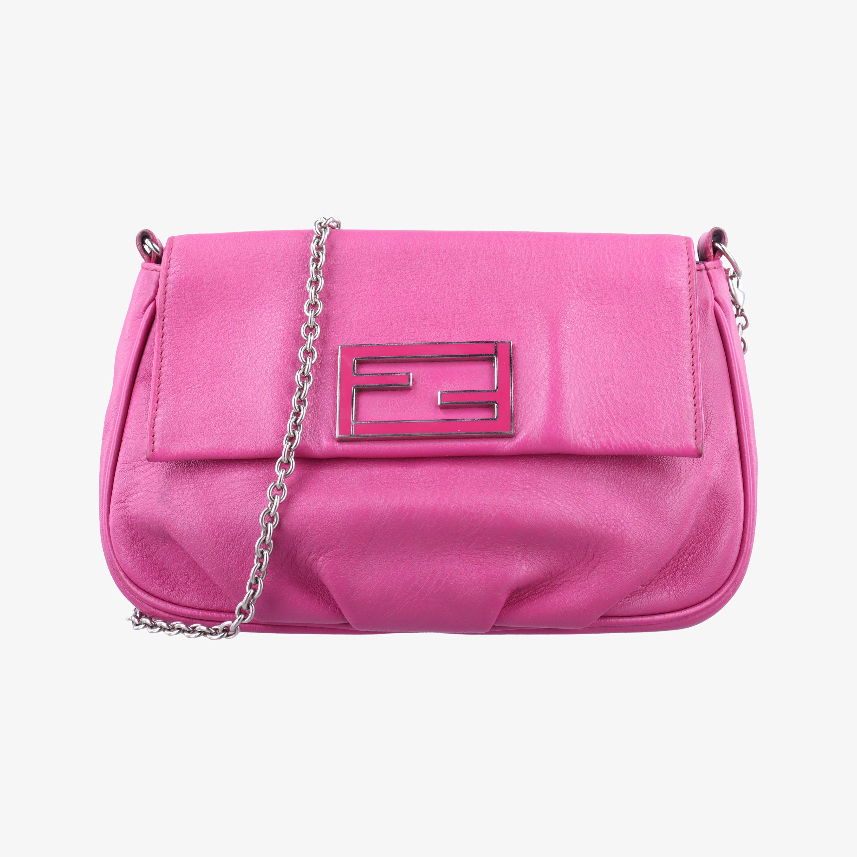 Pre-owned Fendi Fendista Pochette Pink Leather 8M0276 shoulderbag | stylenewstar