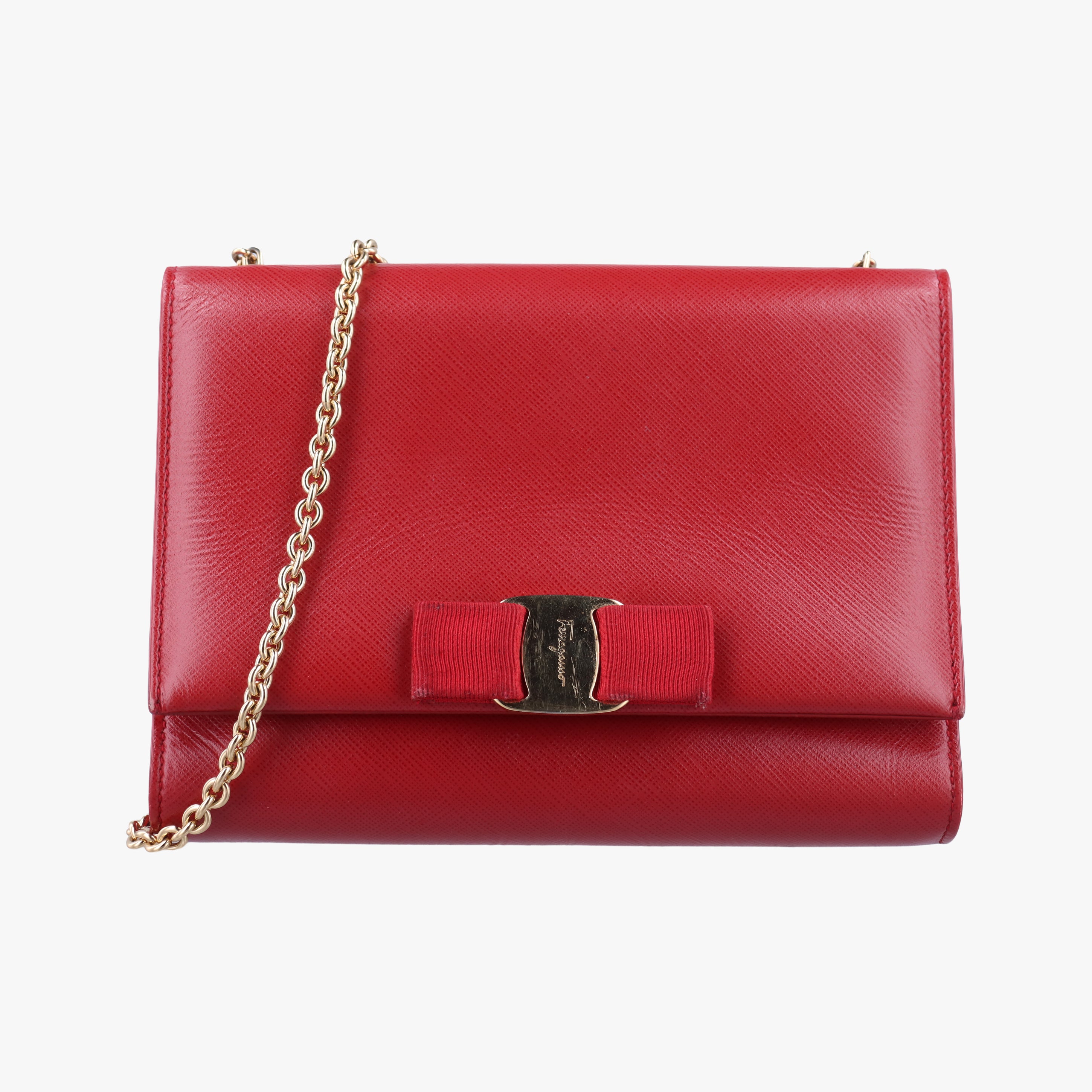 Vintage Ferragamo Ginny Vara Red Leather  shoulderbag | stylenewstar