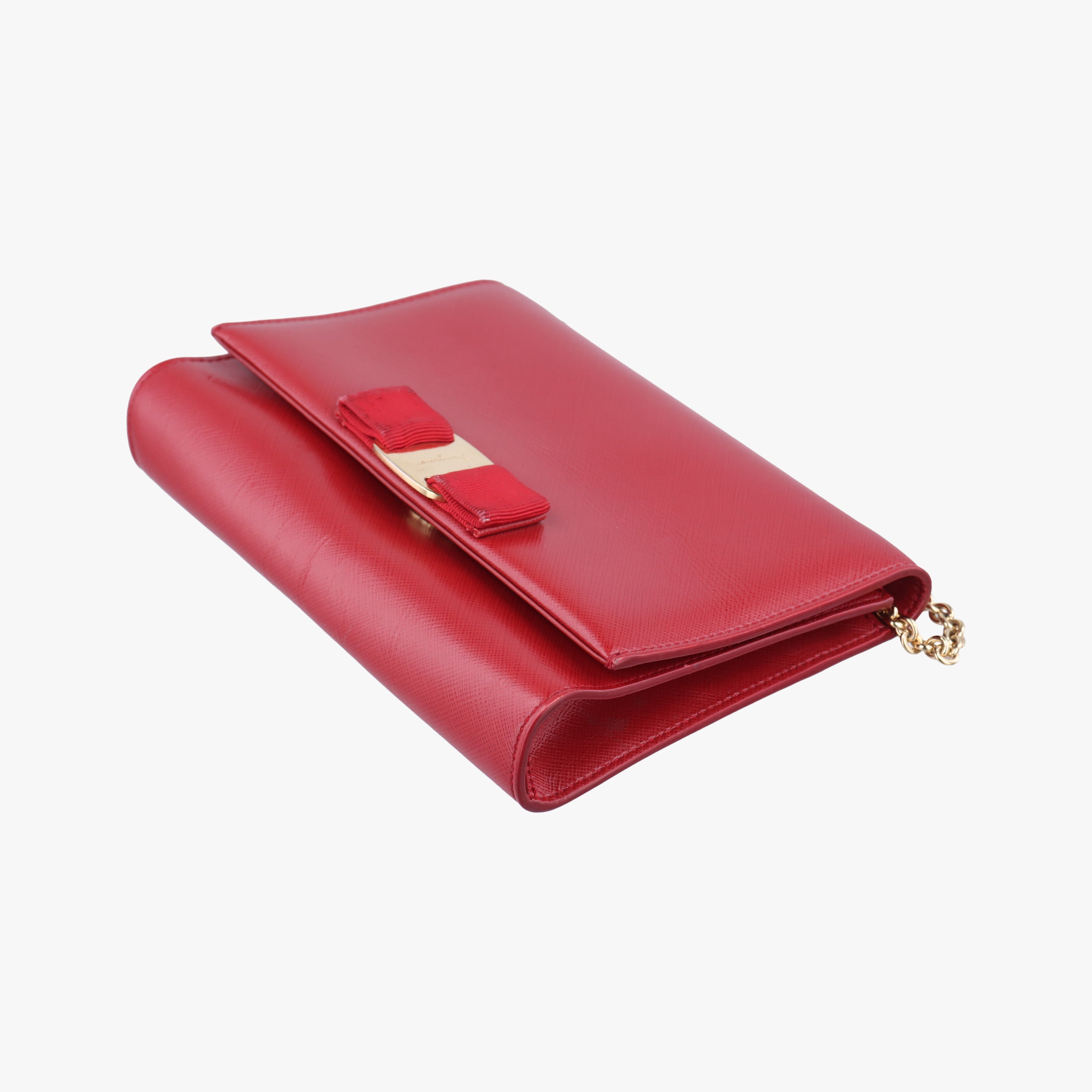 Vintage Ferragamo Ginny Vara Red Leather  shoulderbag | stylenewstar