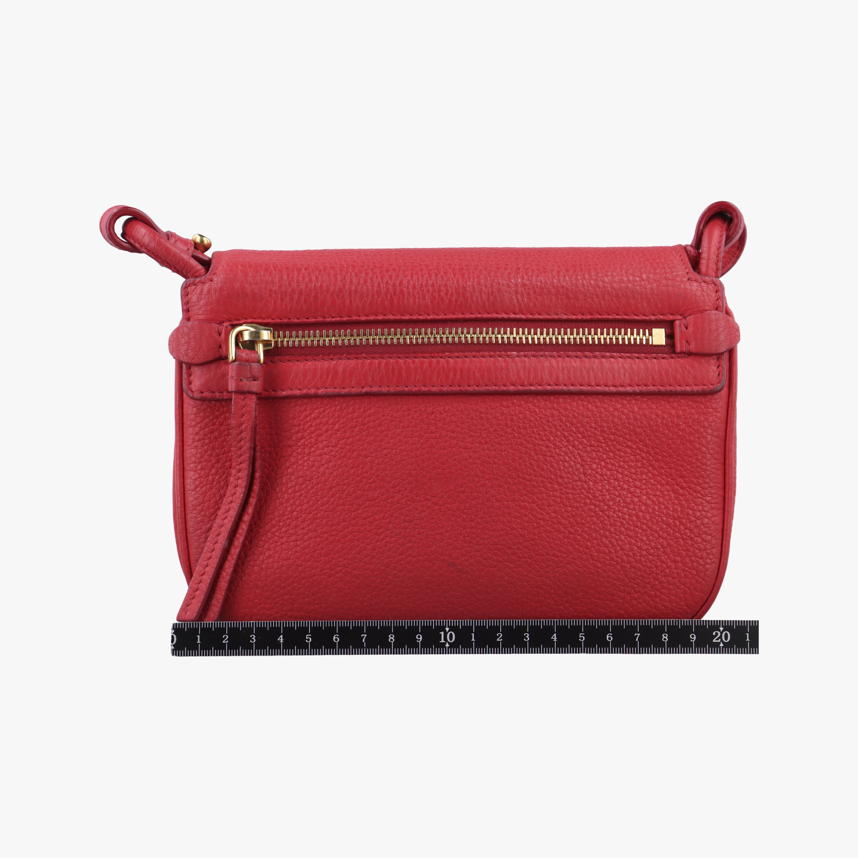 Secondhand Prada Pebbled Vitello Daino Saddle Red Leather  shoulderbag | stylenewstar