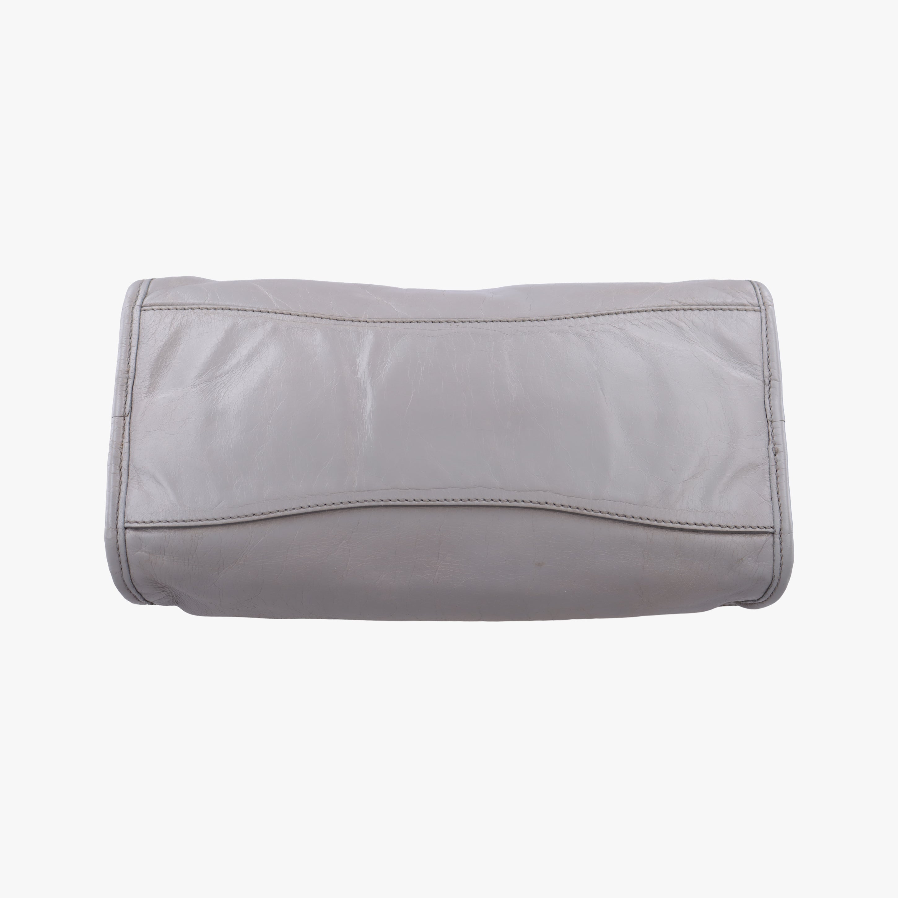 Pre-owned Miu Miu Shine Bauletto Satchel Grey leather  shoulderbag | stylenewstar