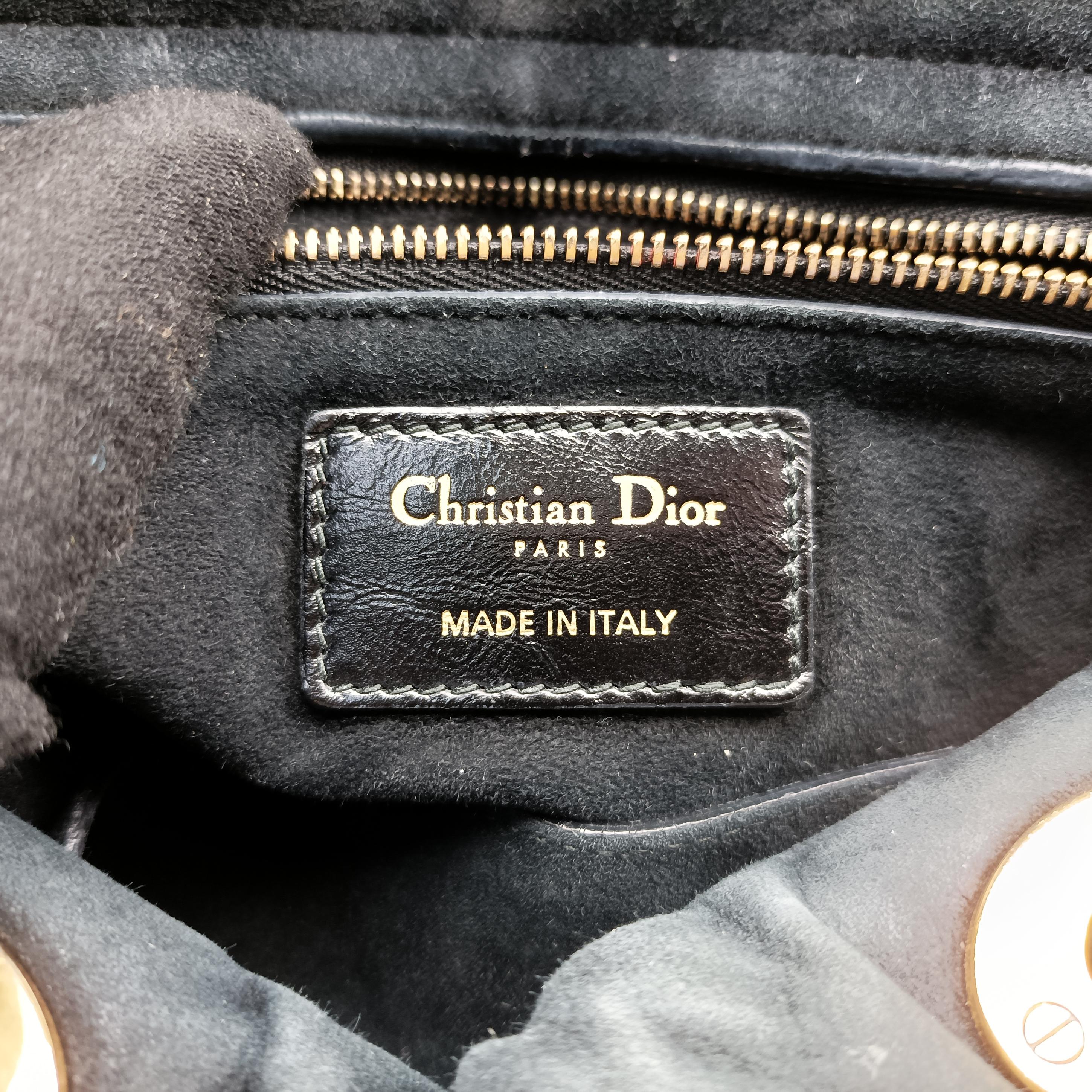 Vintage Christian Dior Lady Dior Black lambskin  shoulderbag | stylenewstar