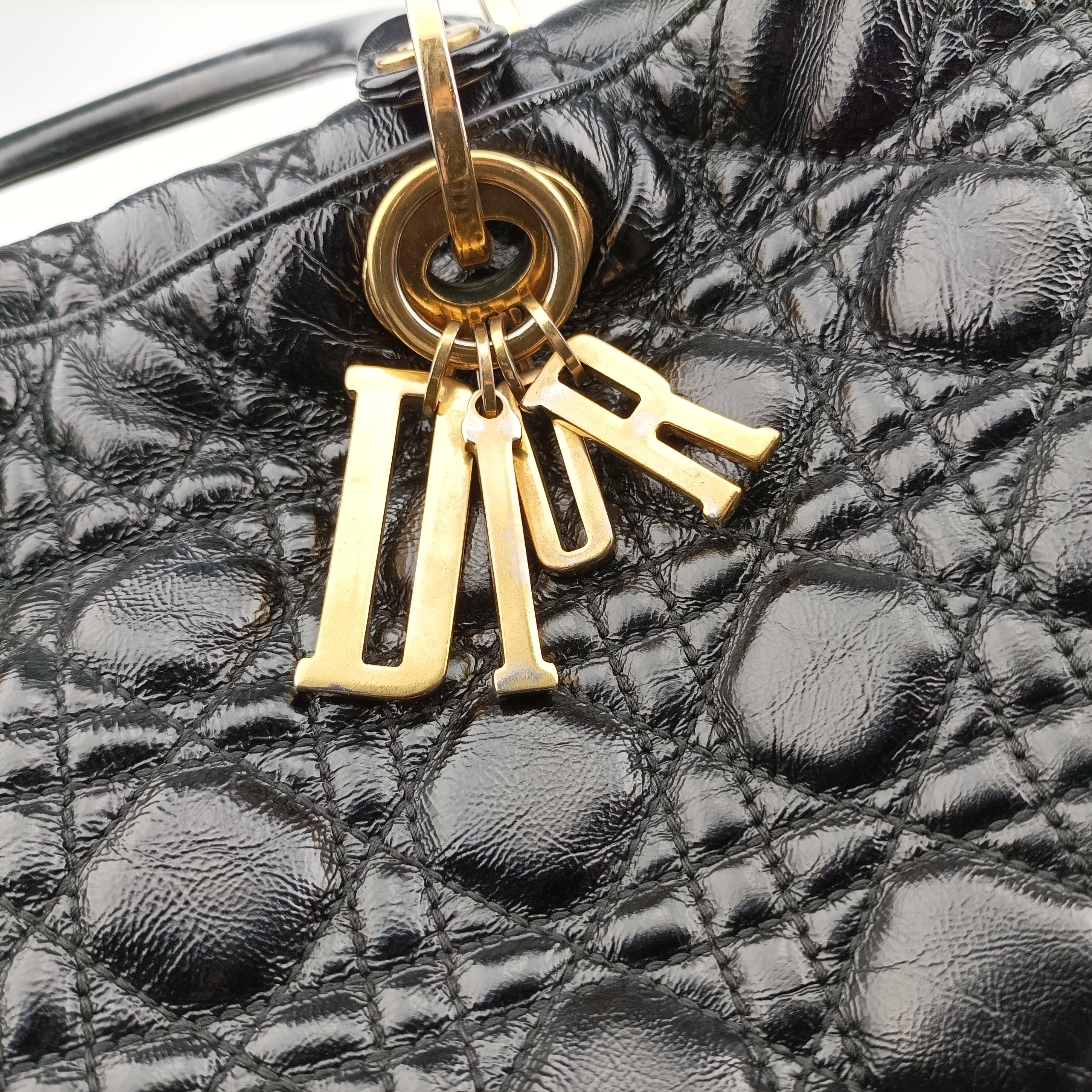 Vintage Christian Dior Lady Dior Black lambskin  shoulderbag | stylenewstar