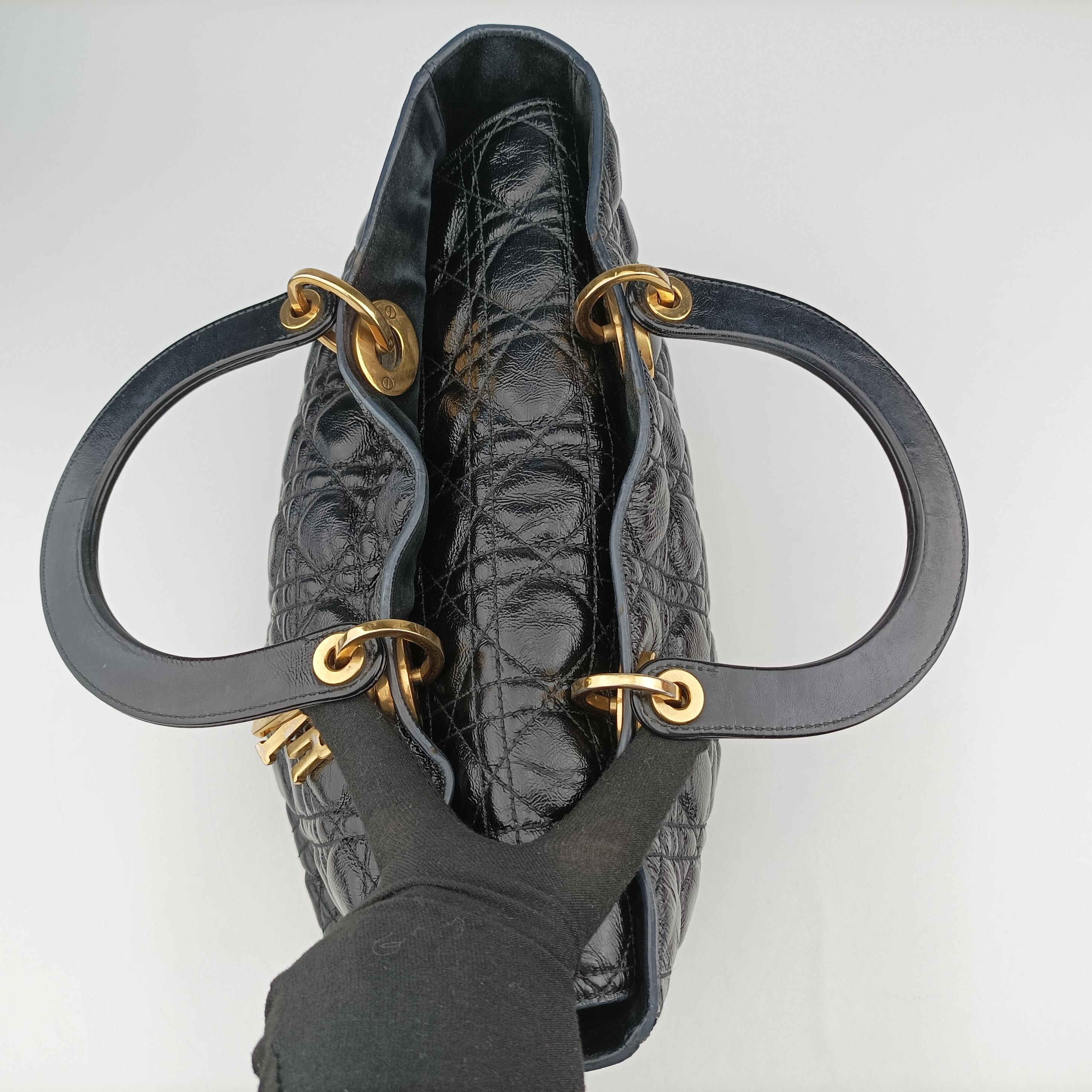 Vintage Christian Dior Lady Dior Black lambskin  shoulderbag | stylenewstar