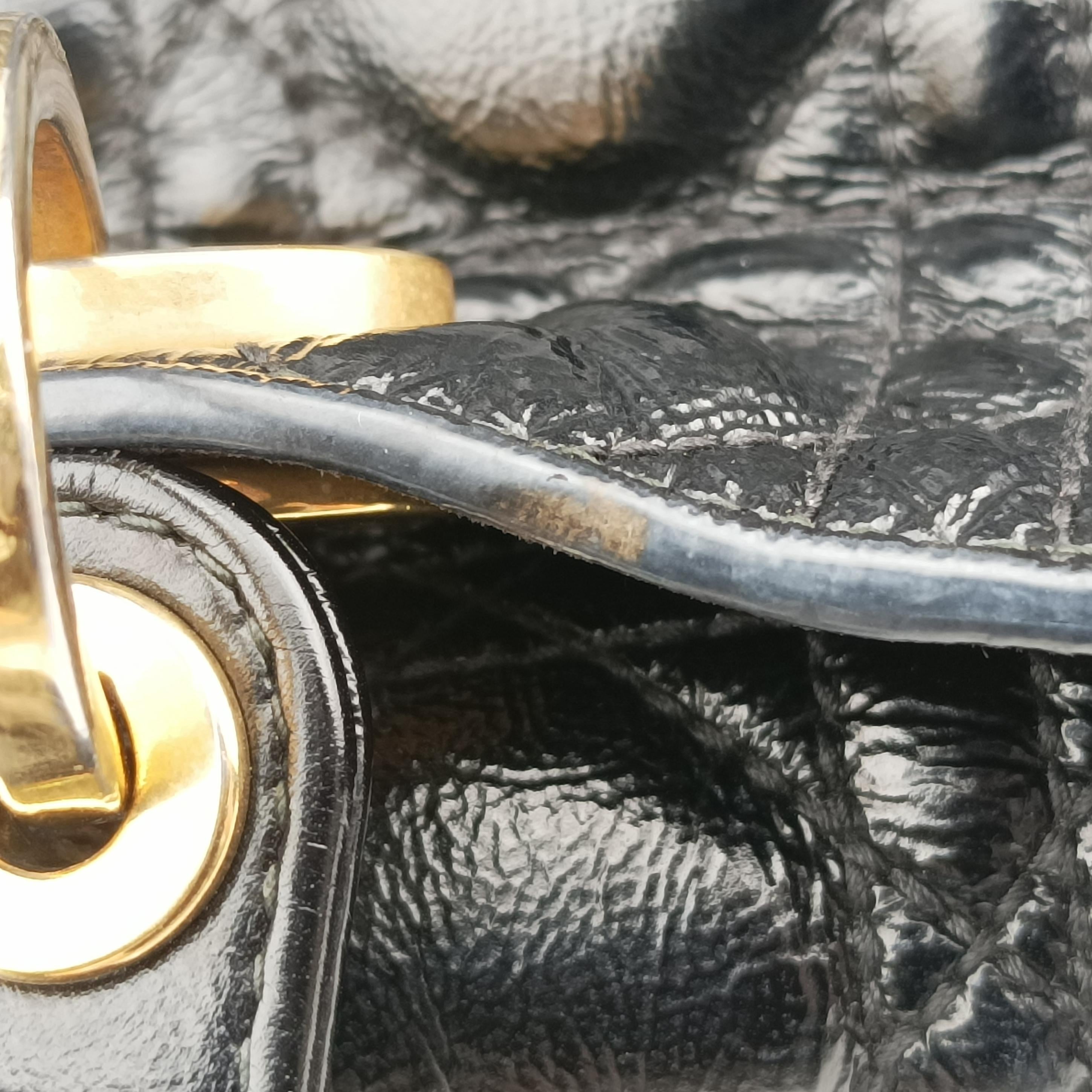 Vintage Christian Dior Lady Dior Black lambskin  shoulderbag | stylenewstar