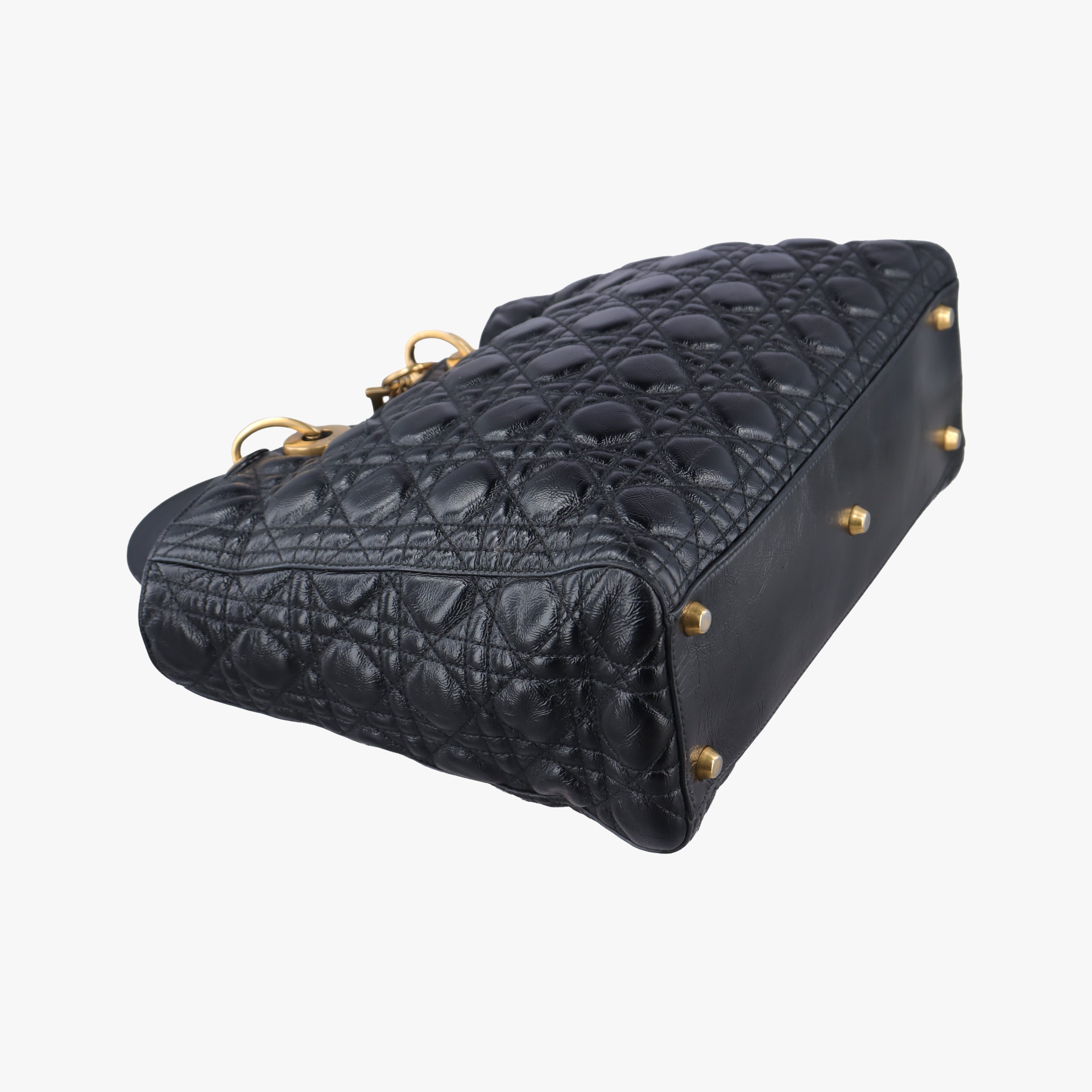 Vintage Christian Dior Lady Dior Black lambskin  shoulderbag | stylenewstar