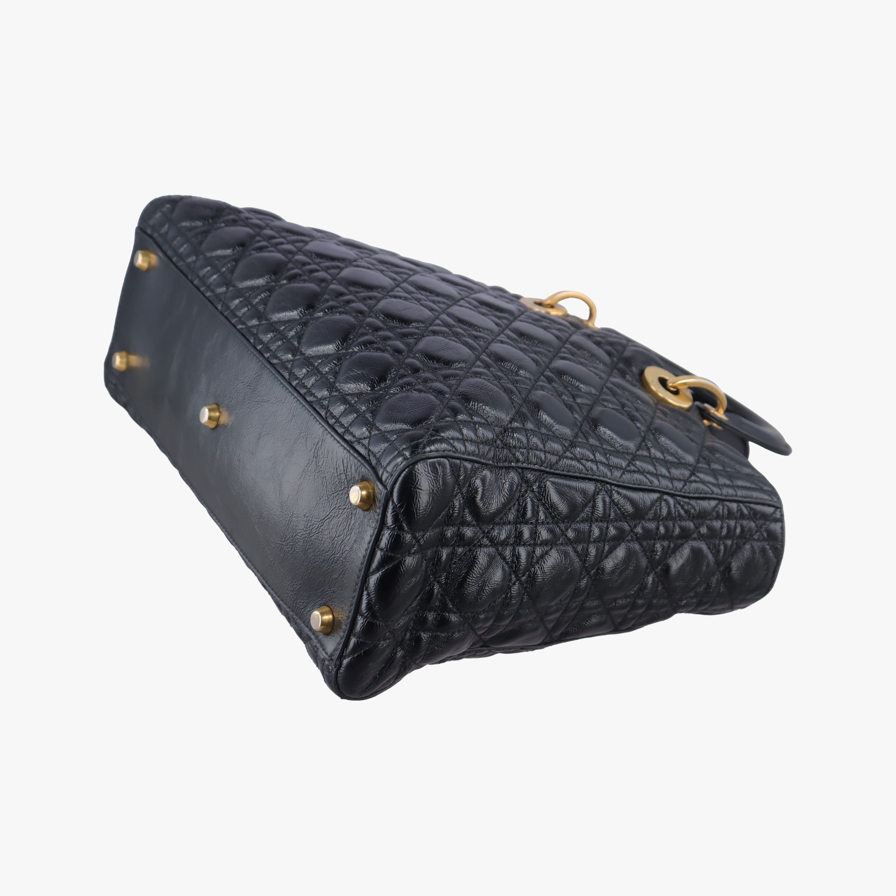 Vintage Christian Dior Lady Dior Black lambskin  shoulderbag | stylenewstar