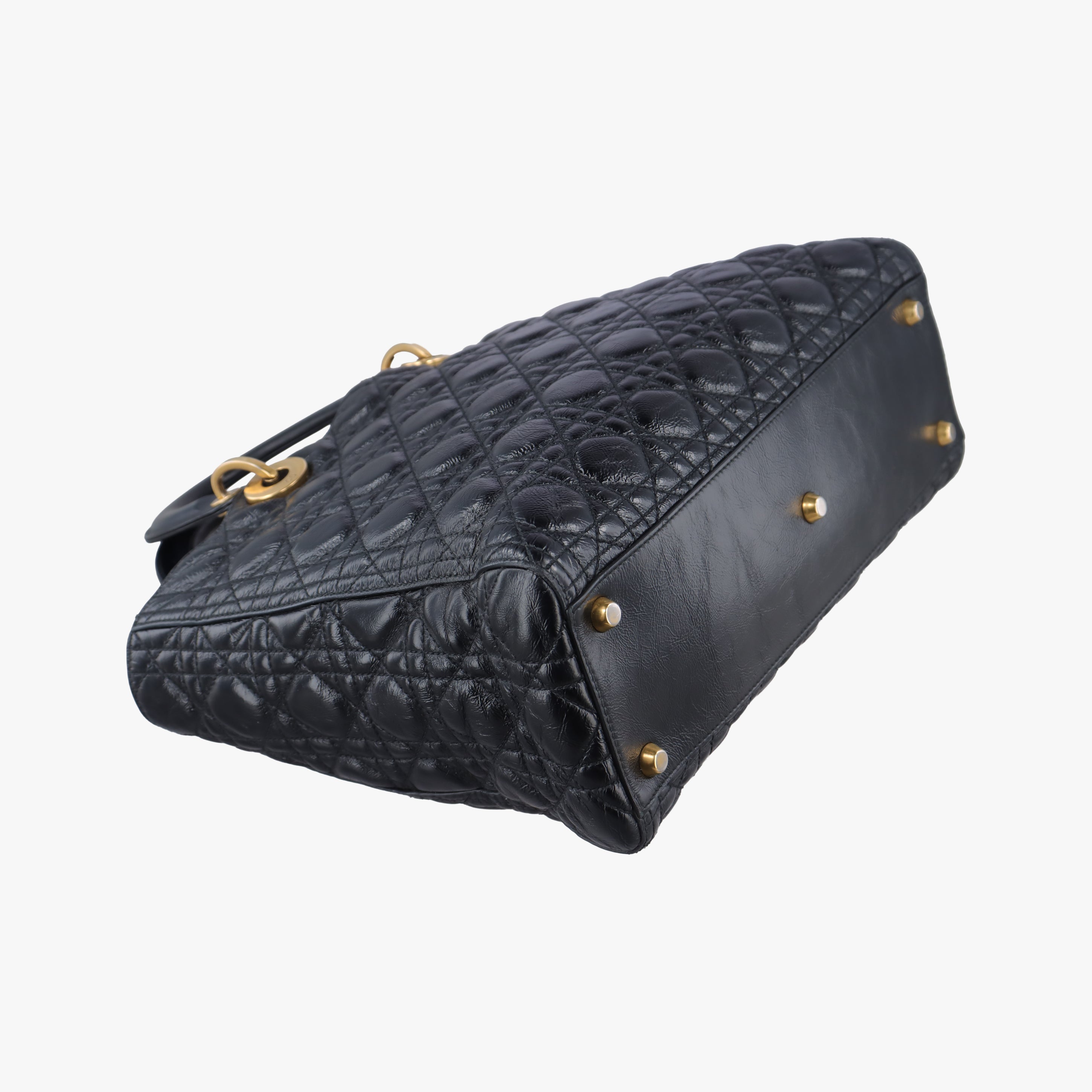 Vintage Christian Dior Lady Dior Black lambskin  shoulderbag | stylenewstar