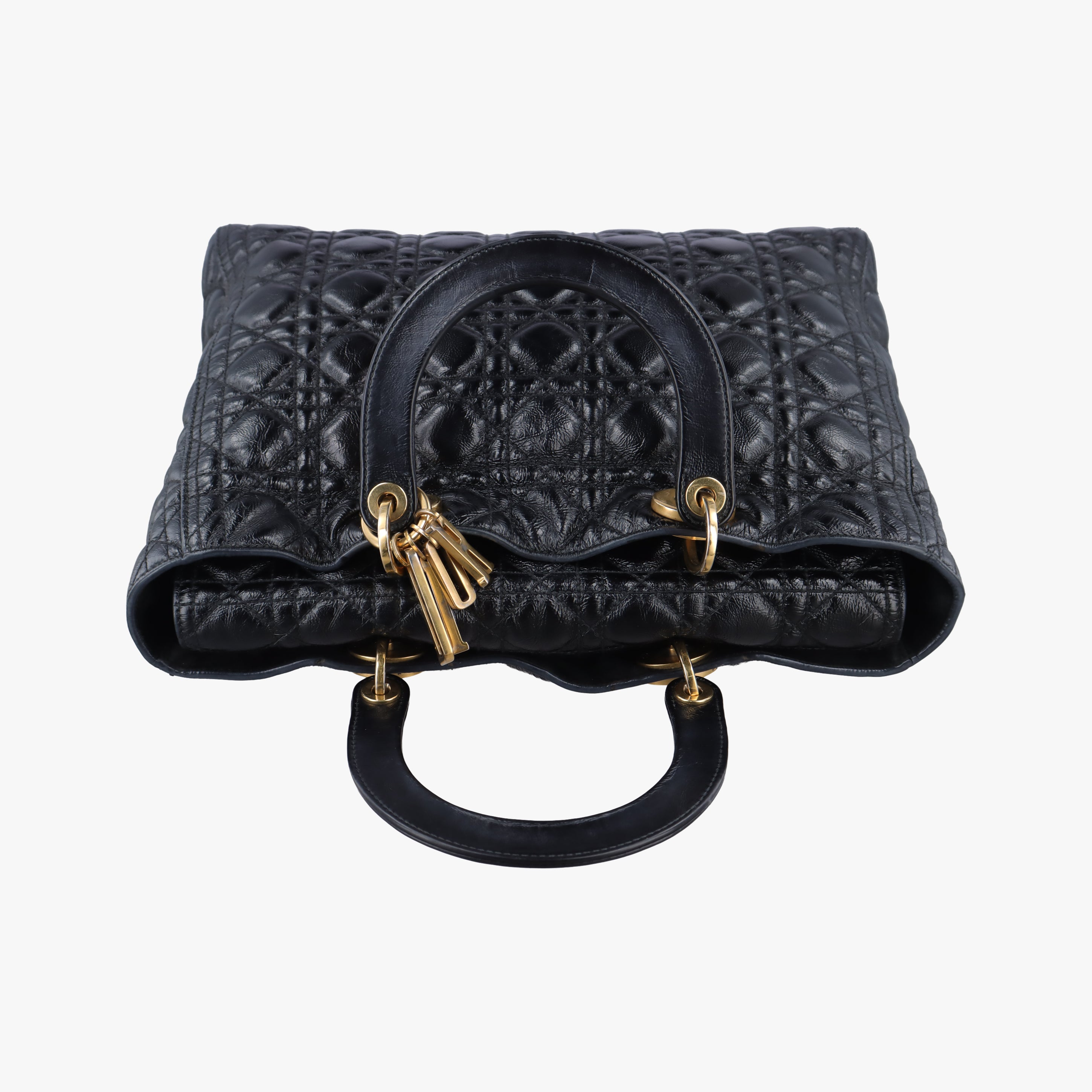 Vintage Christian Dior Lady Dior Black lambskin  shoulderbag | stylenewstar