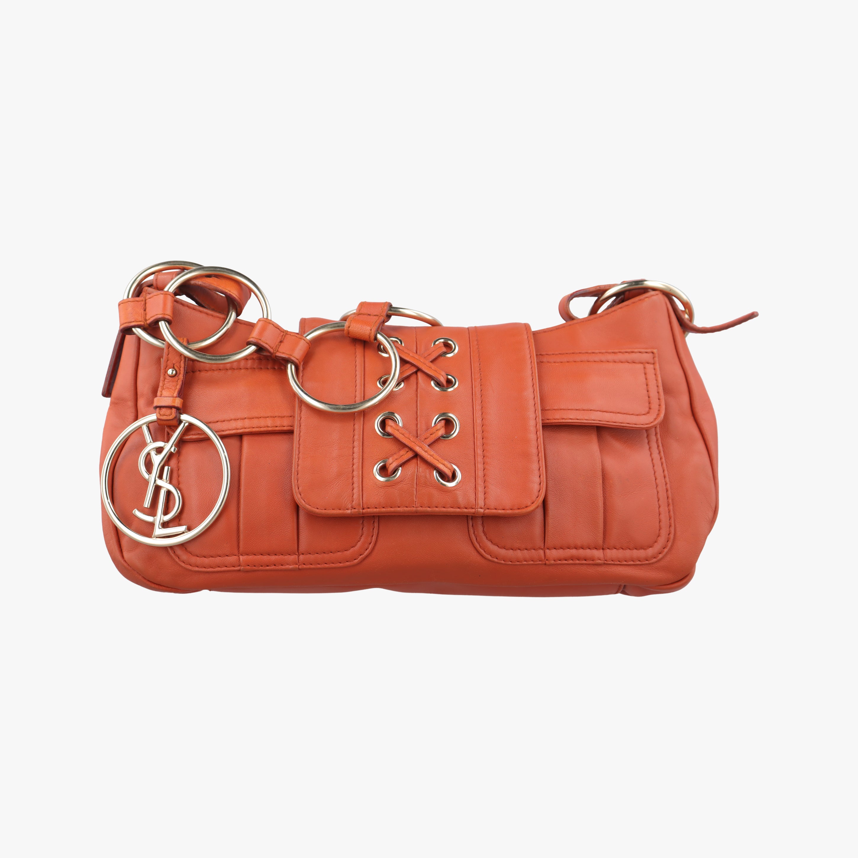 Pre-owned Yves Saint Laurent rivegauche Orange Leather 138957 shoulderbag | stylenewstar