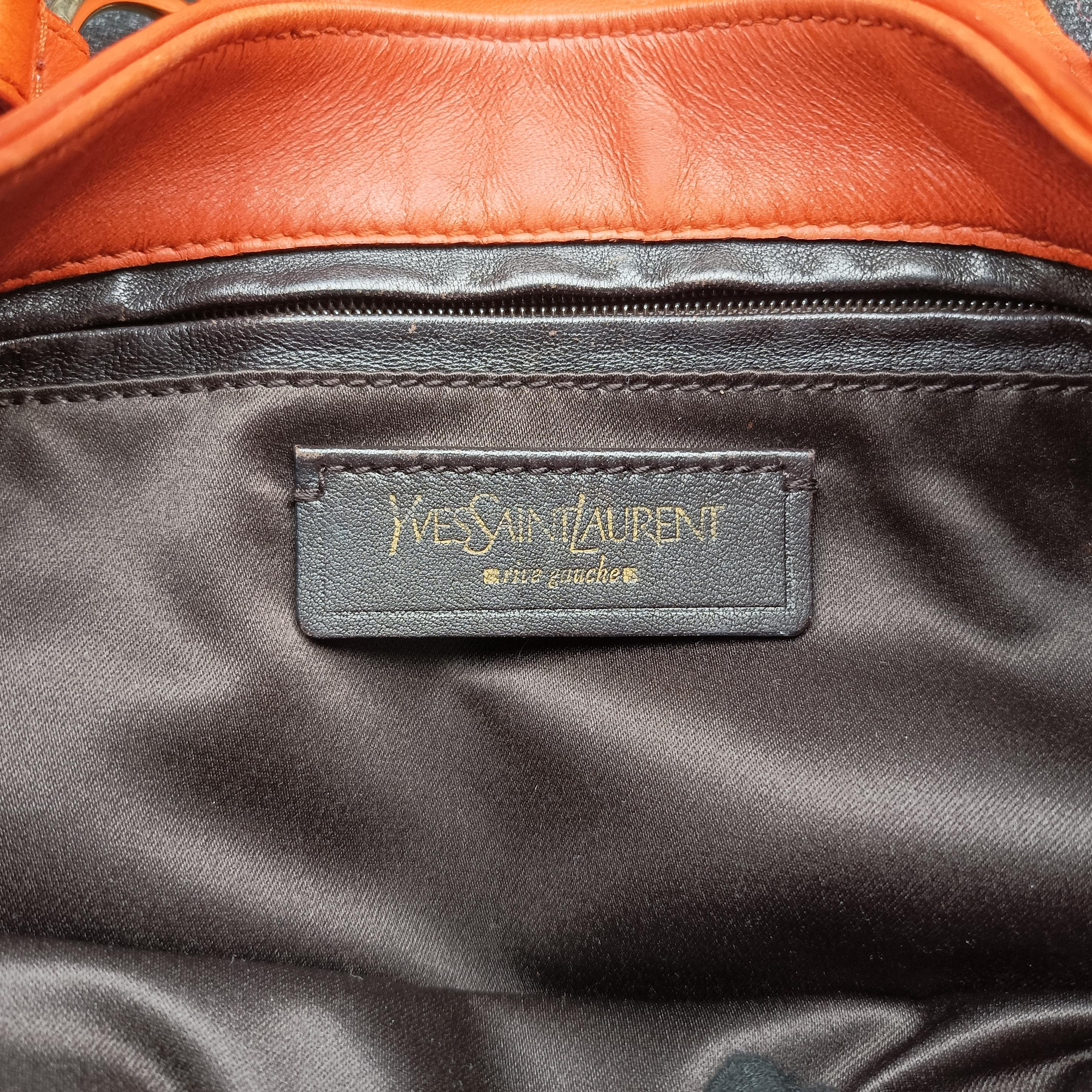 Pre-owned Yves Saint Laurent rivegauche Orange Leather 138957 shoulderbag | stylenewstar