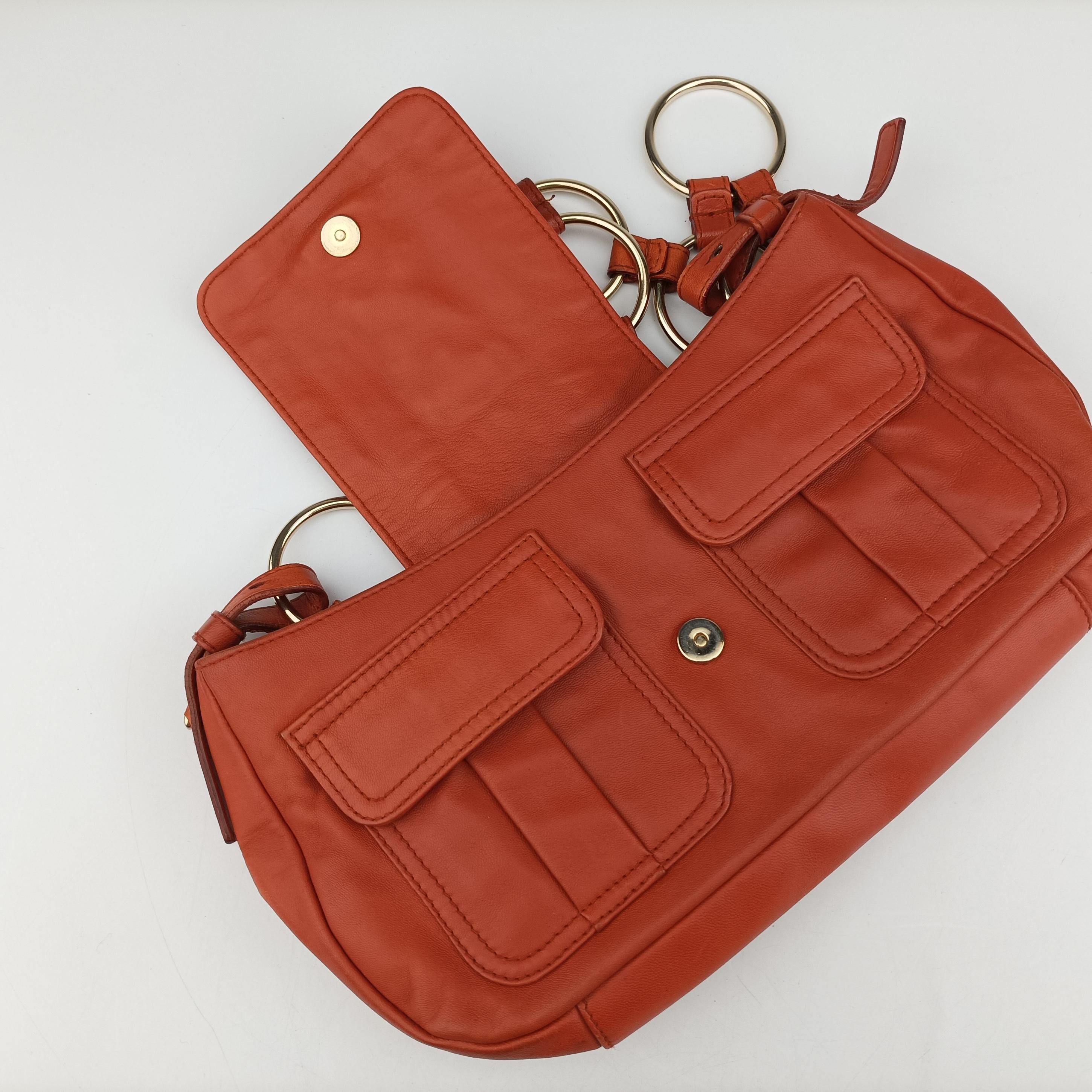 Pre-owned Yves Saint Laurent rivegauche Orange Leather 138957 shoulderbag | stylenewstar