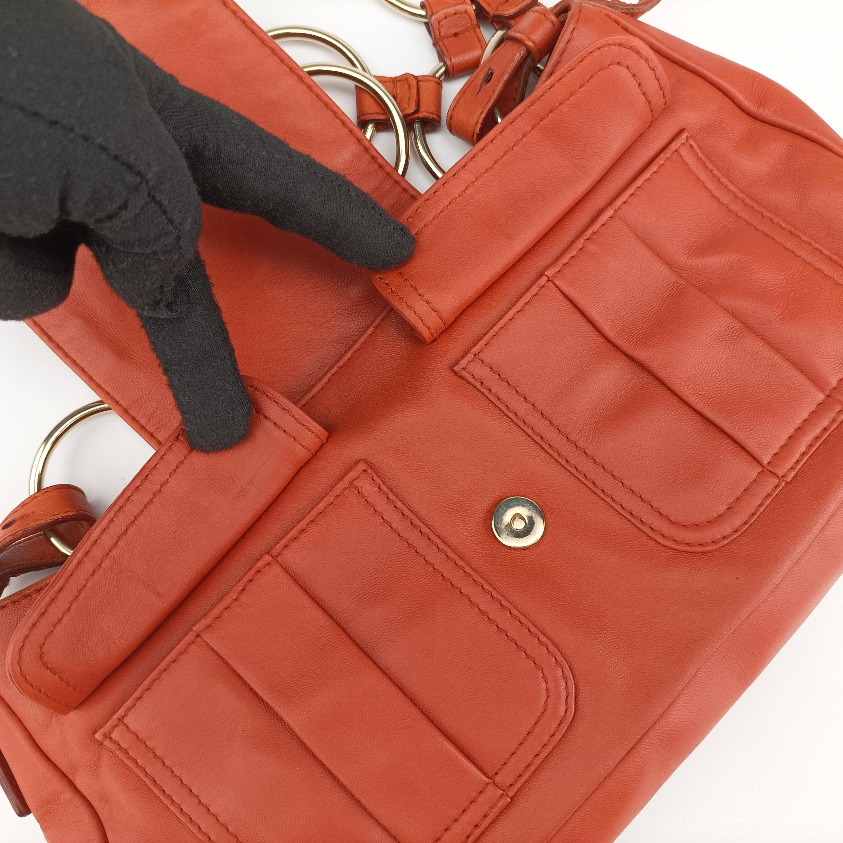 Pre-owned Yves Saint Laurent rivegauche Orange Leather 138957 shoulderbag | stylenewstar