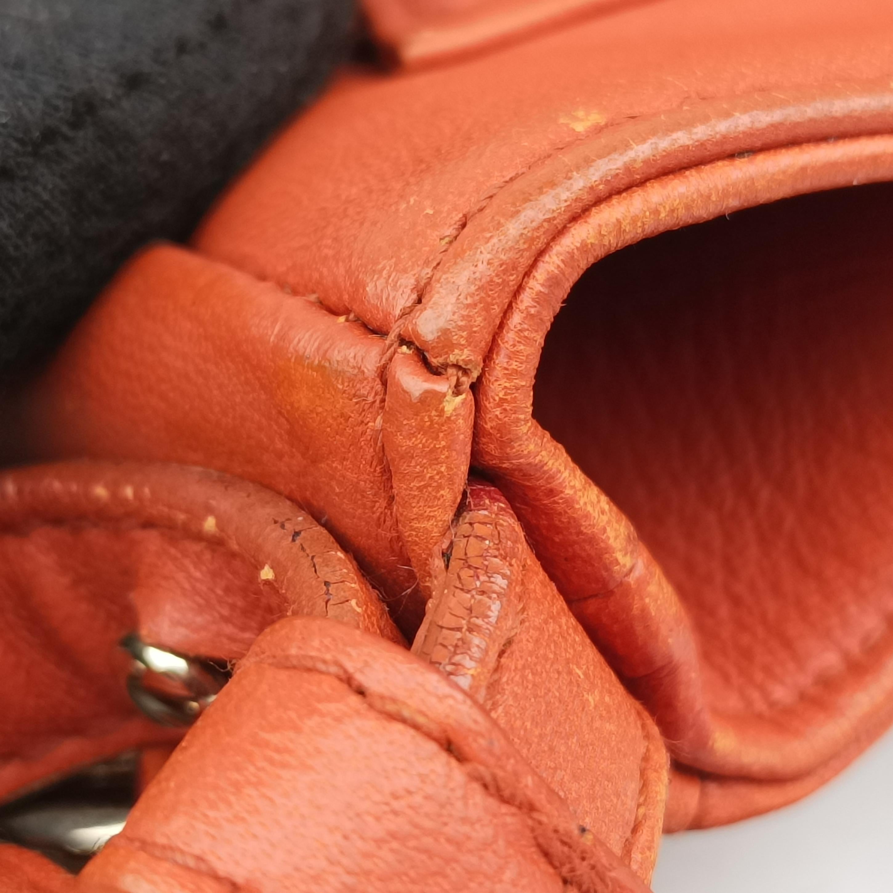 Pre-owned Yves Saint Laurent rivegauche Orange Leather 138957 shoulderbag | stylenewstar
