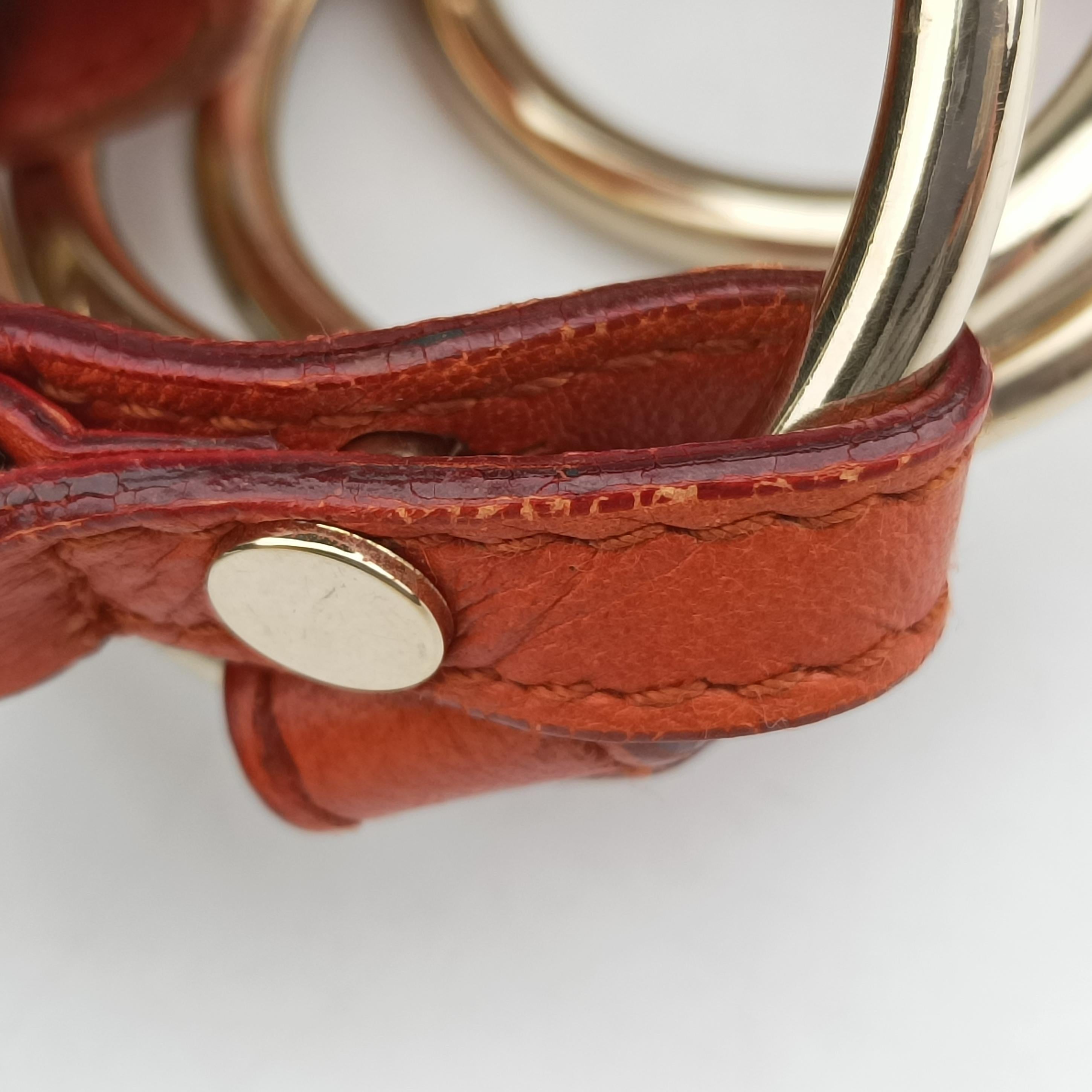 Pre-owned Yves Saint Laurent rivegauche Orange Leather 138957 shoulderbag | stylenewstar