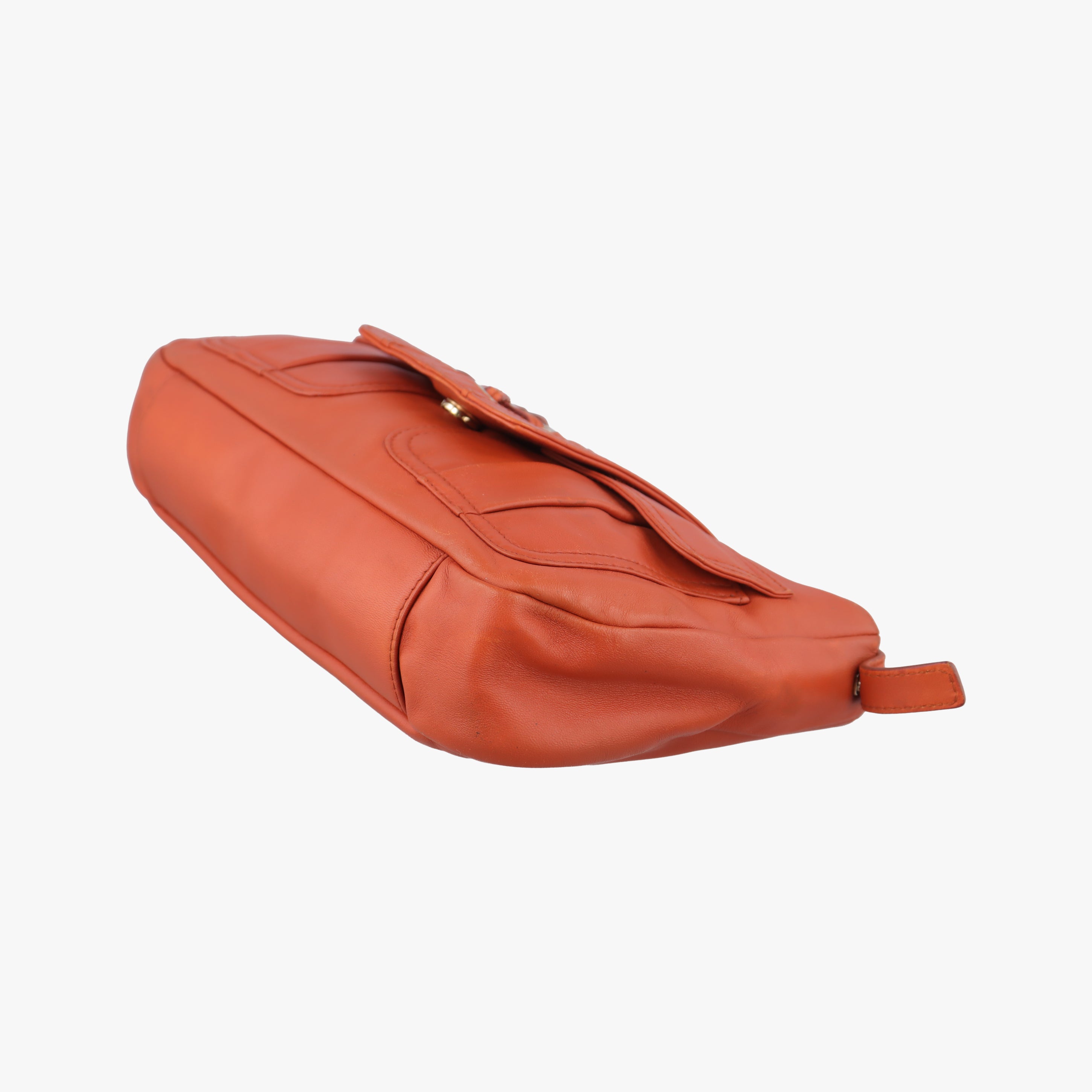 Pre-owned Yves Saint Laurent rivegauche Orange Leather 138957 shoulderbag | stylenewstar