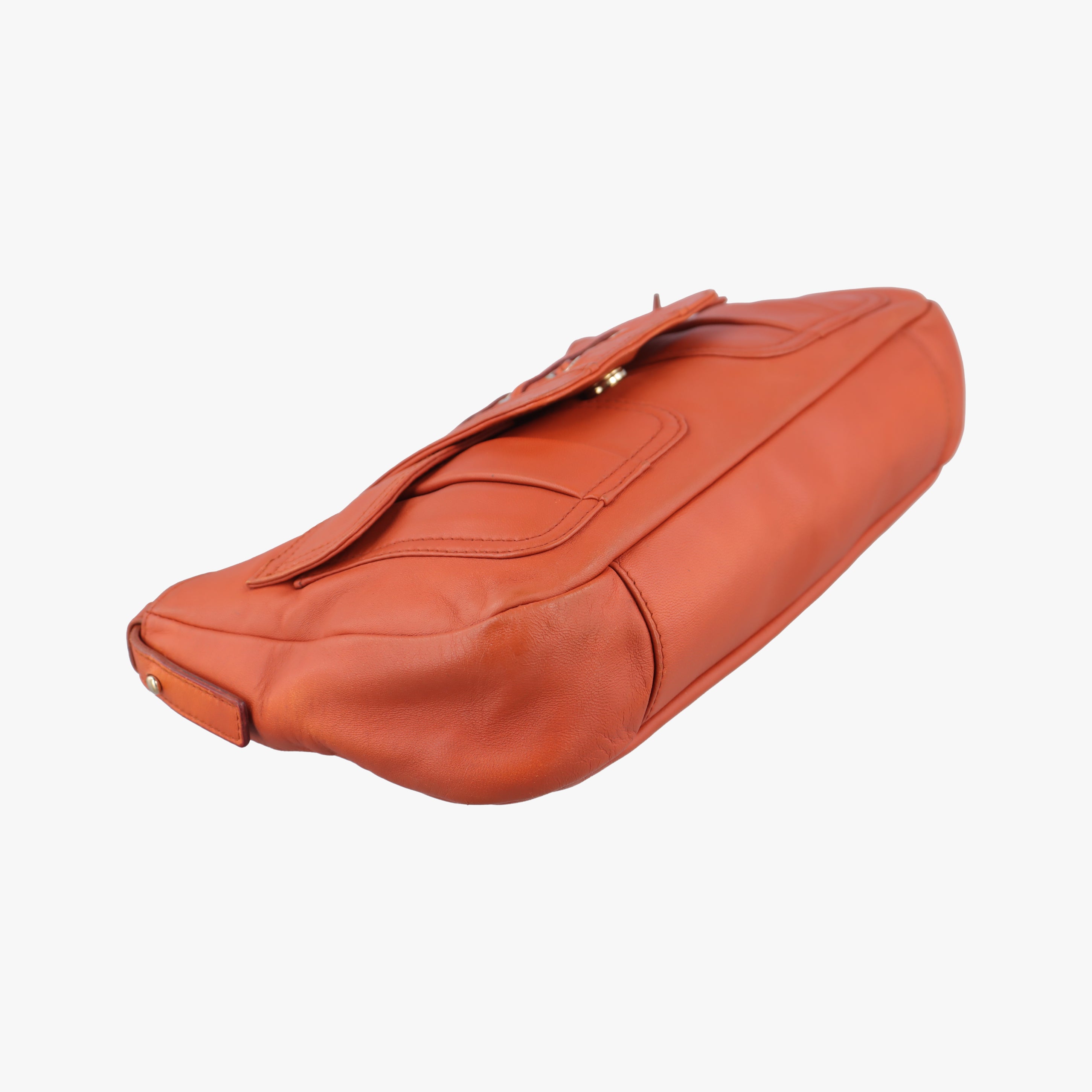 Pre-owned Yves Saint Laurent rivegauche Orange Leather 138957 shoulderbag | stylenewstar