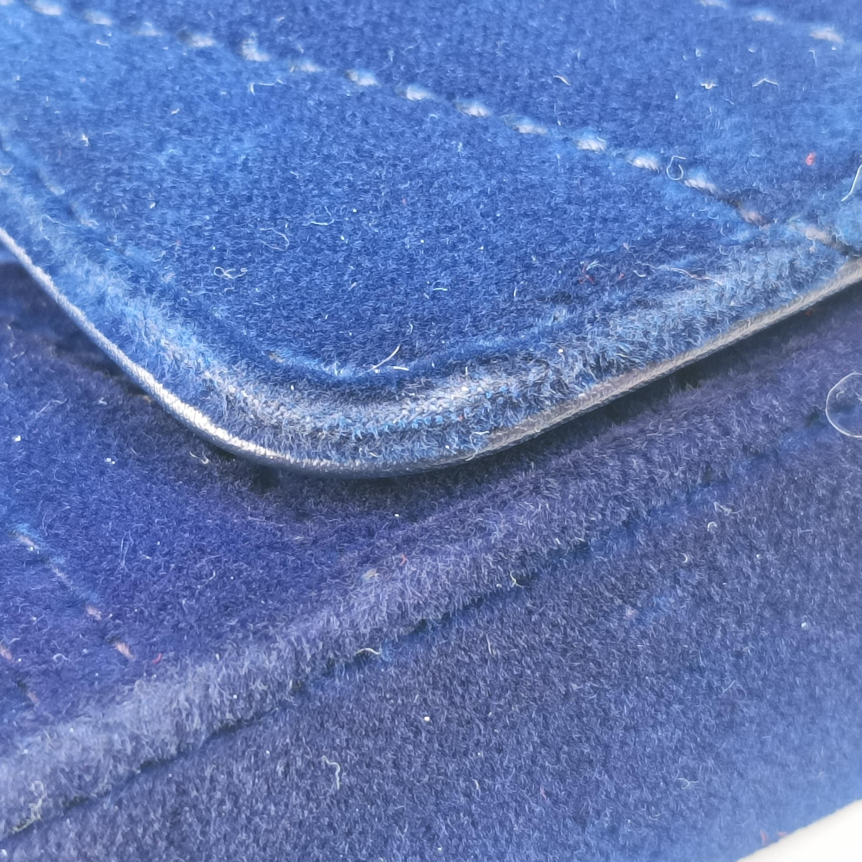 Vintage Gucci GG Marmont Blue velour 446744 shoulderbag | stylenewstar