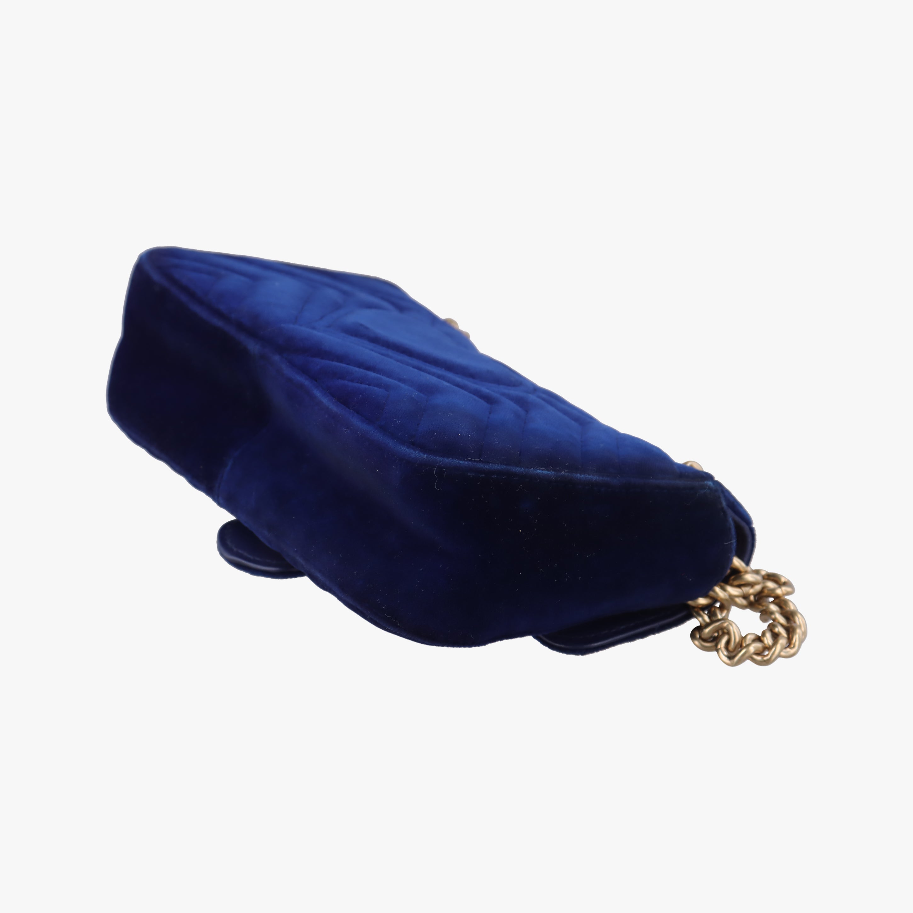 Vintage Gucci GG Marmont Blue velour 446744 shoulderbag | stylenewstar
