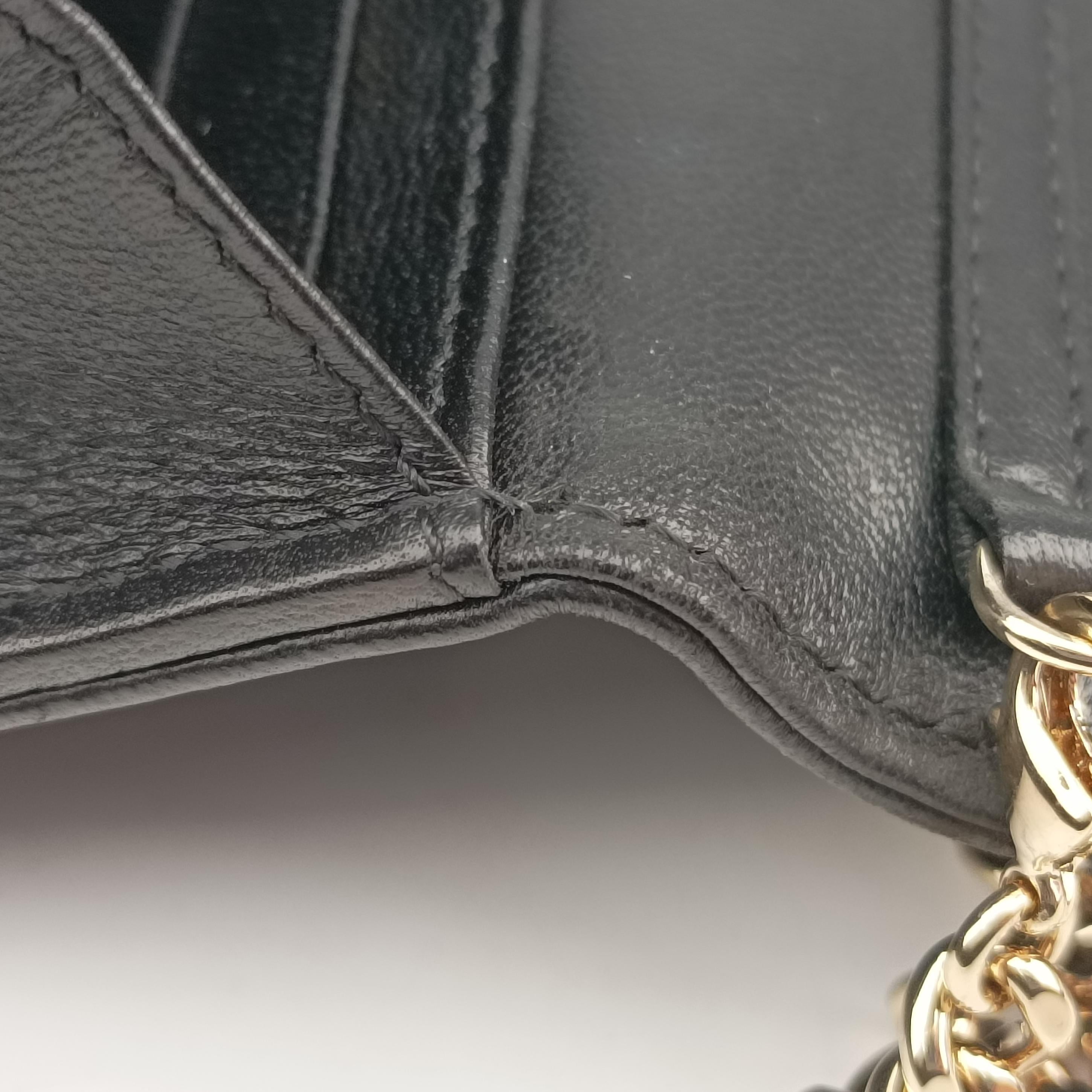 Pre-owned Christian Dior Diorama Black Leather  shoulderbag | stylenewstar