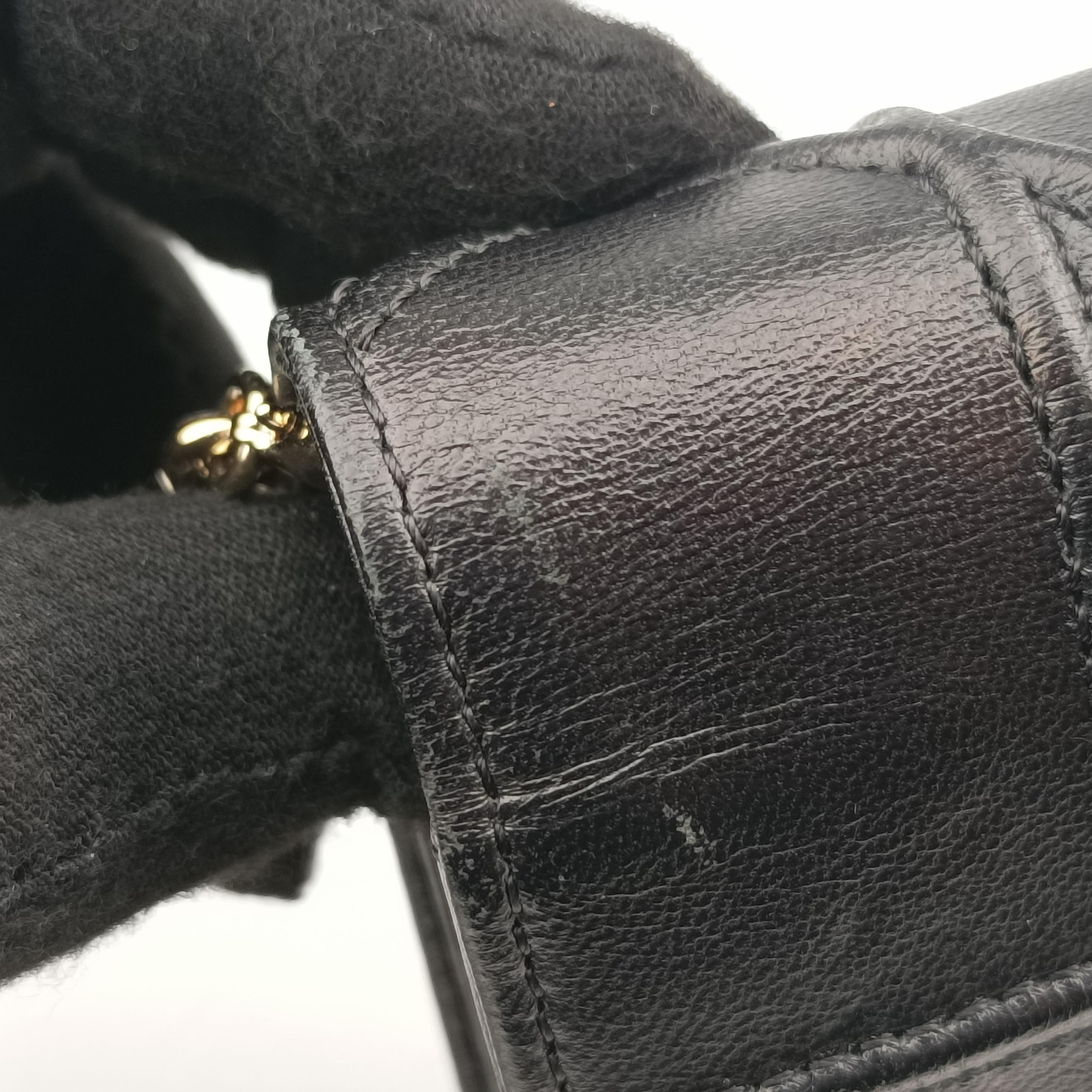 Pre-owned Christian Dior Diorama Black Leather  shoulderbag | stylenewstar