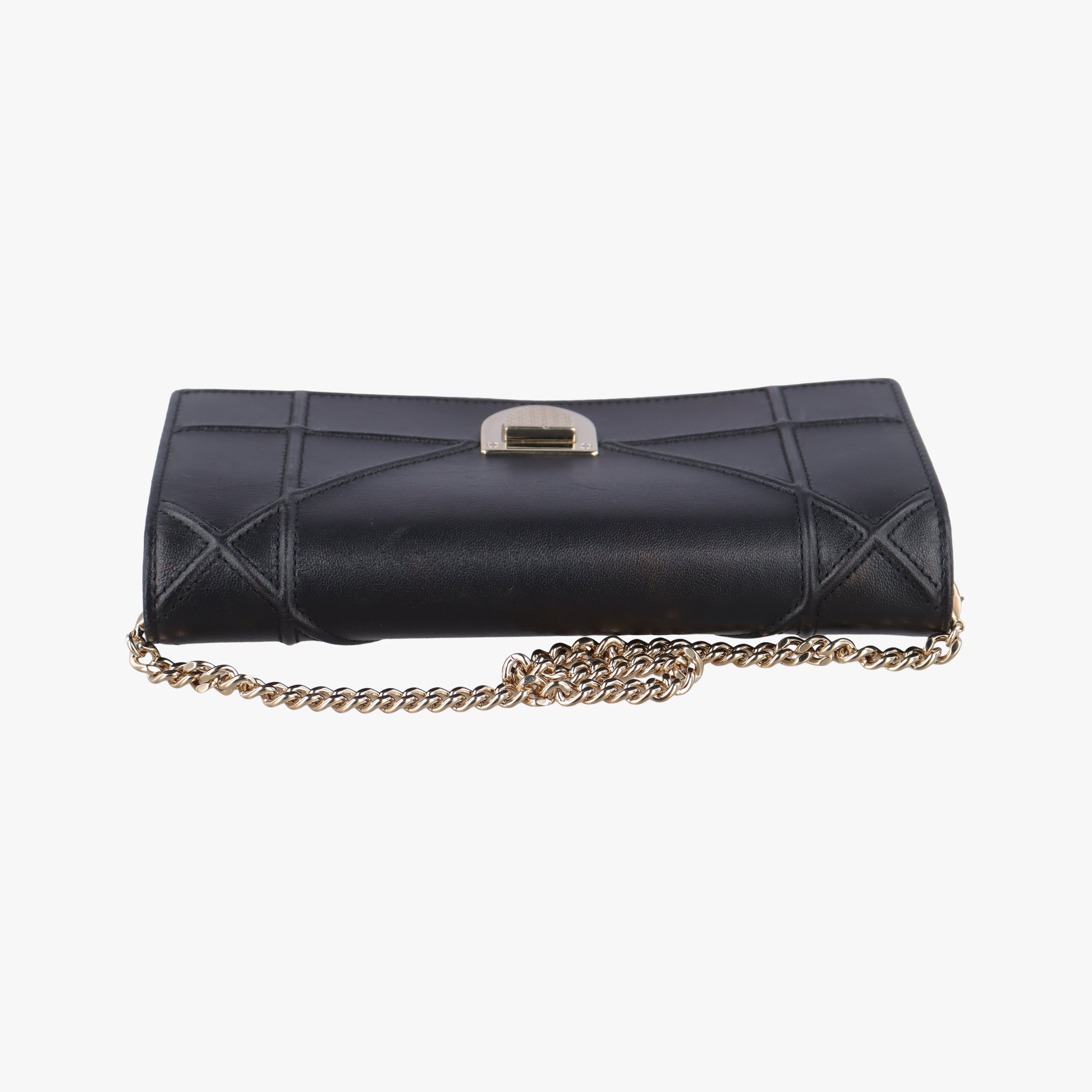 Pre-owned Christian Dior Diorama Black Leather  shoulderbag | stylenewstar
