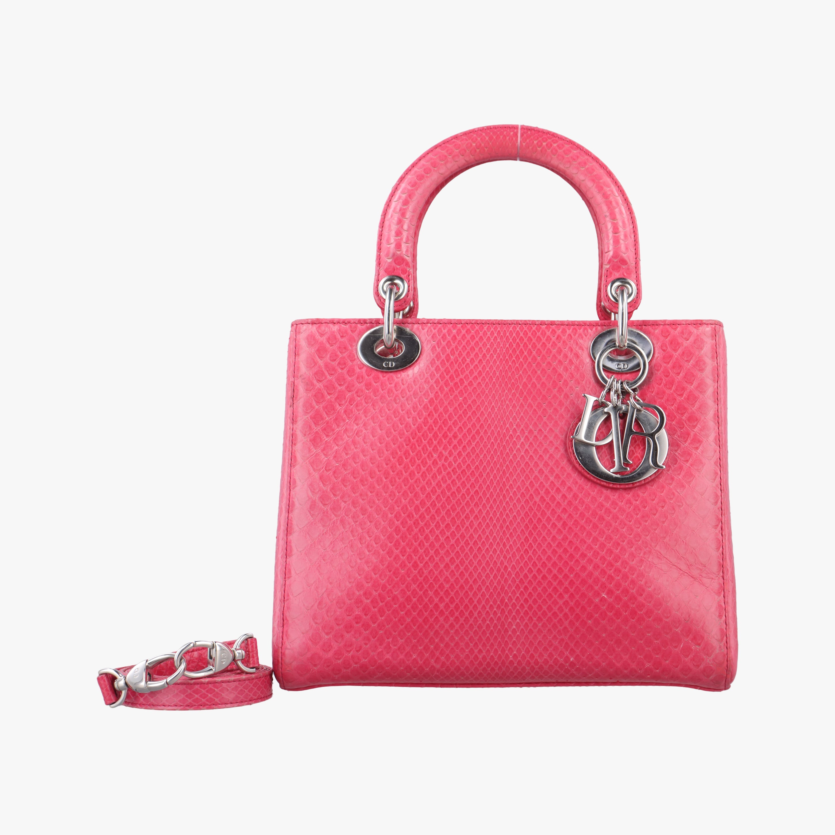 Secondhand Christian Dior Lady Dior Pink snakeskin  shoulderbag | stylenewstar