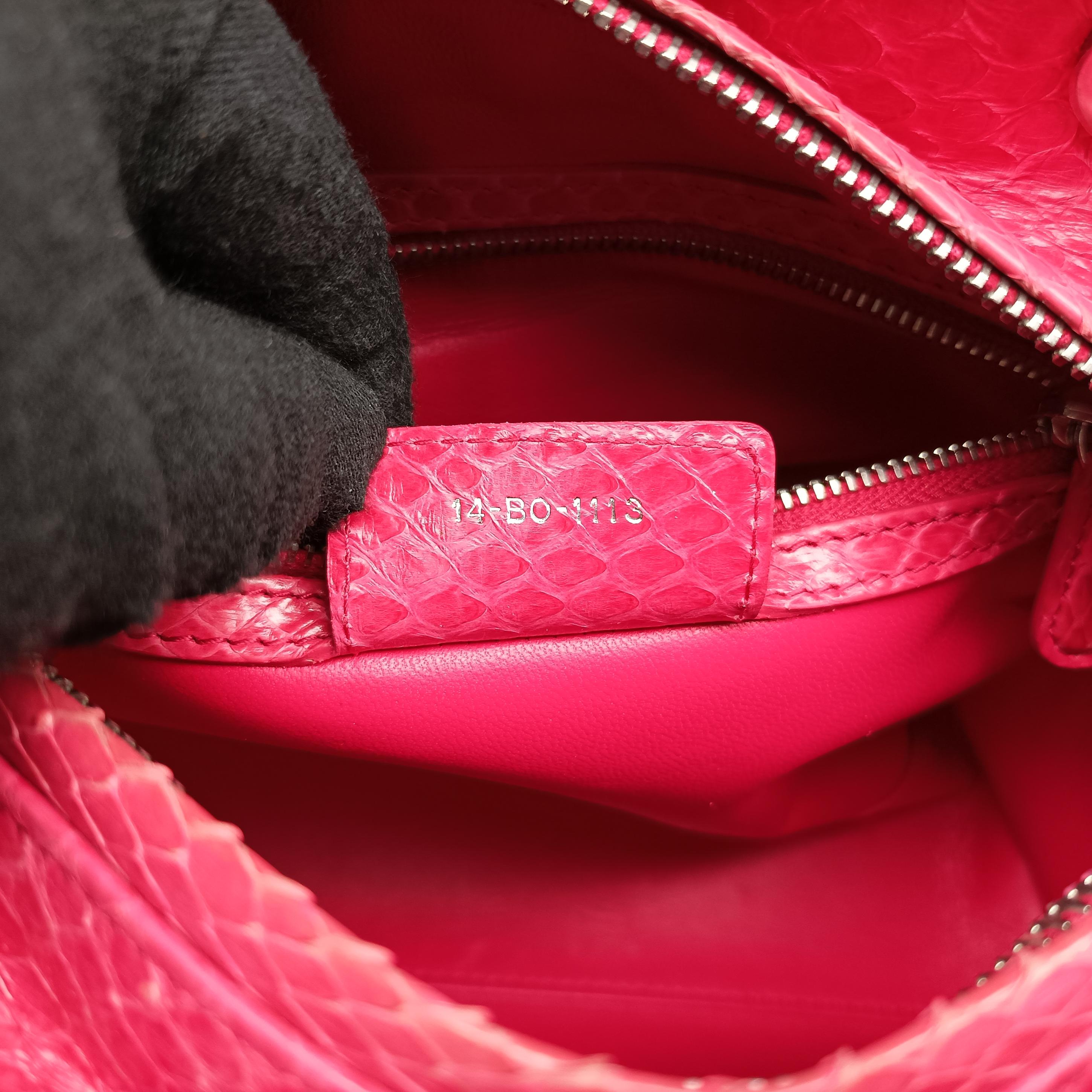 Secondhand Christian Dior Lady Dior Pink snakeskin  shoulderbag | stylenewstar