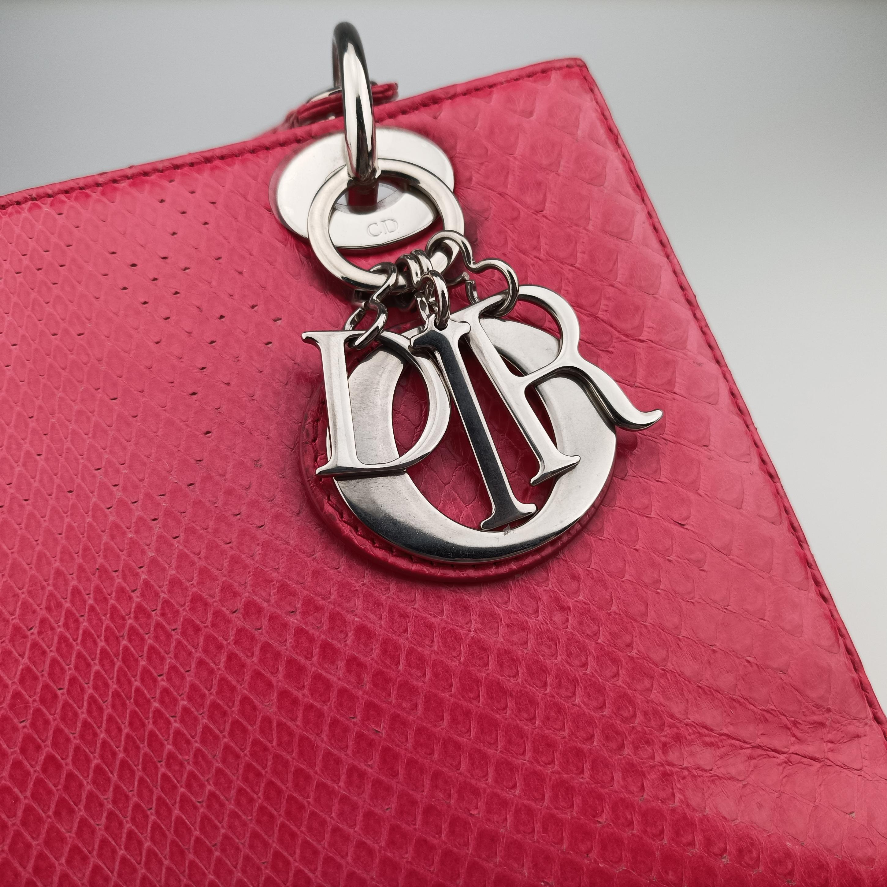 Secondhand Christian Dior Lady Dior Pink snakeskin  shoulderbag | stylenewstar