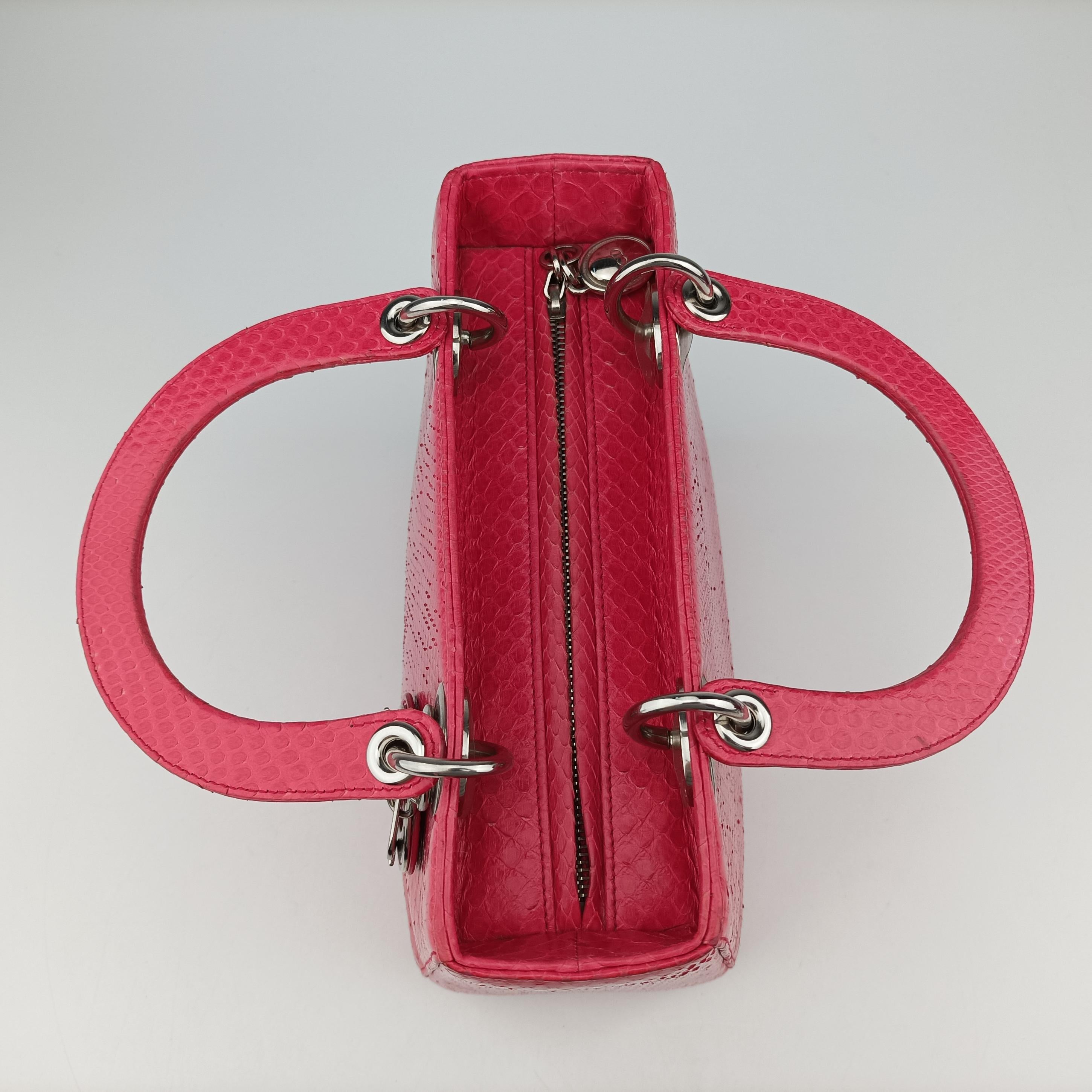 Secondhand Christian Dior Lady Dior Pink snakeskin  shoulderbag | stylenewstar