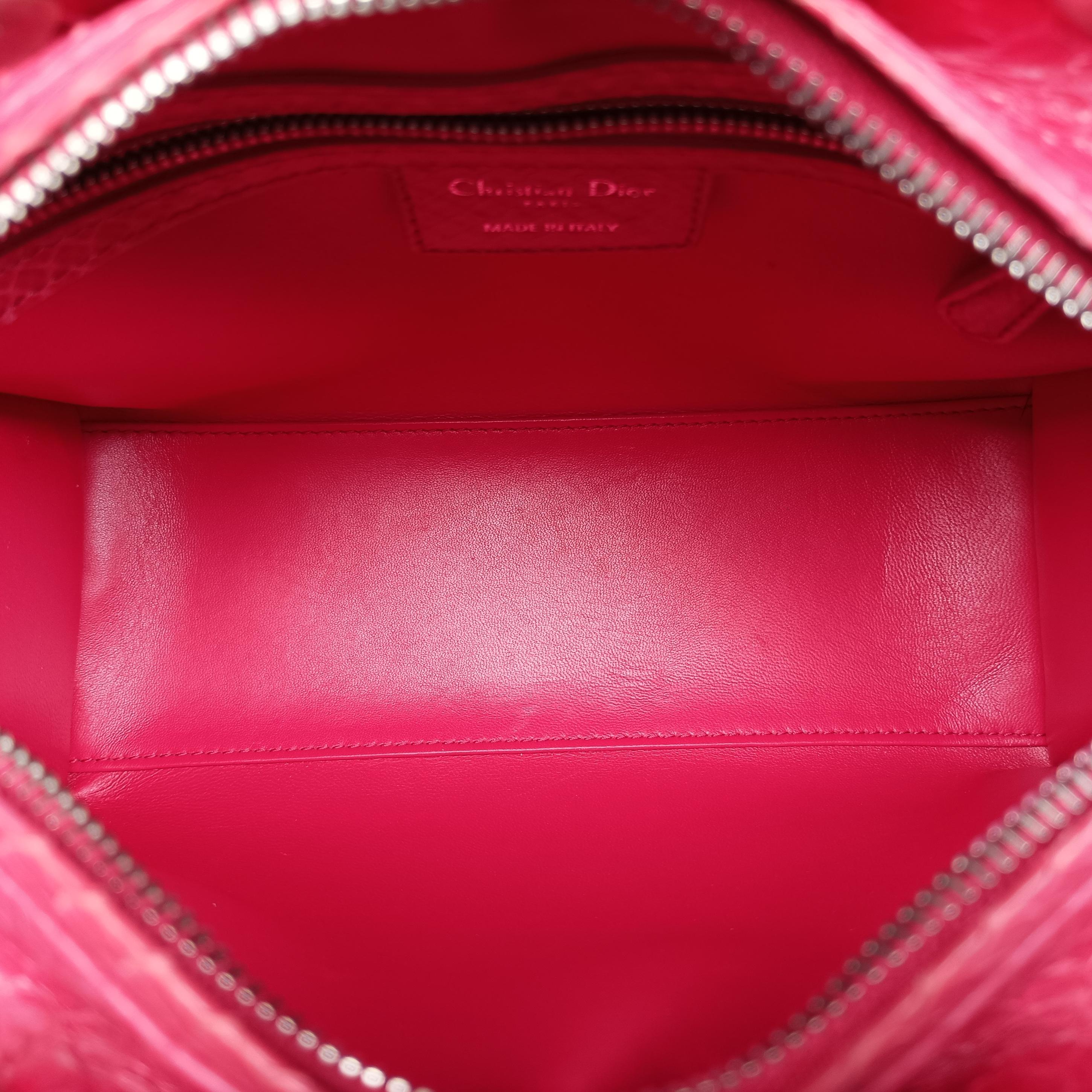 Secondhand Christian Dior Lady Dior Pink snakeskin  shoulderbag | stylenewstar