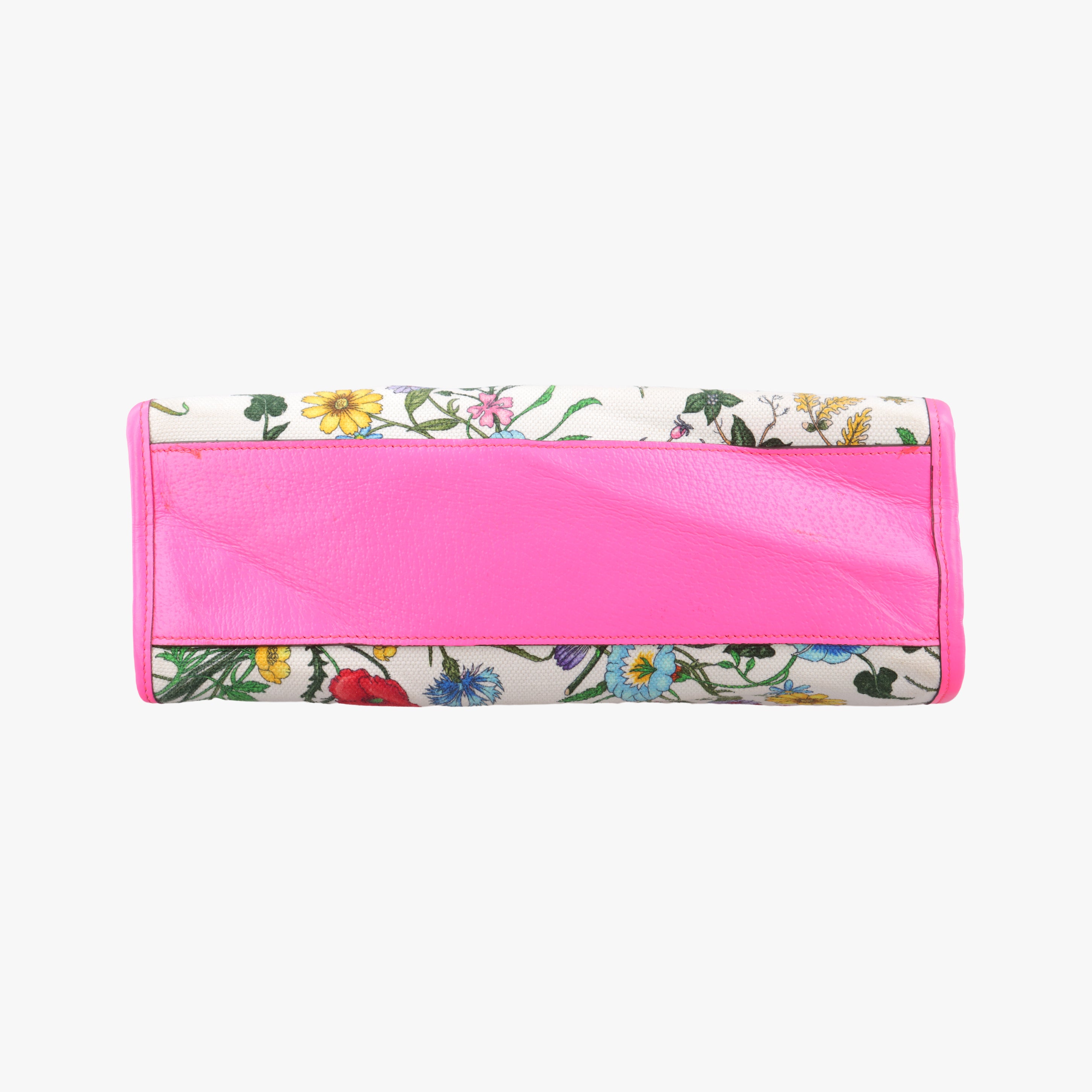 Pre-owned Gucci Flora Pink x White x Multicolor Canvas 550141 shoulderbag | stylenewstar