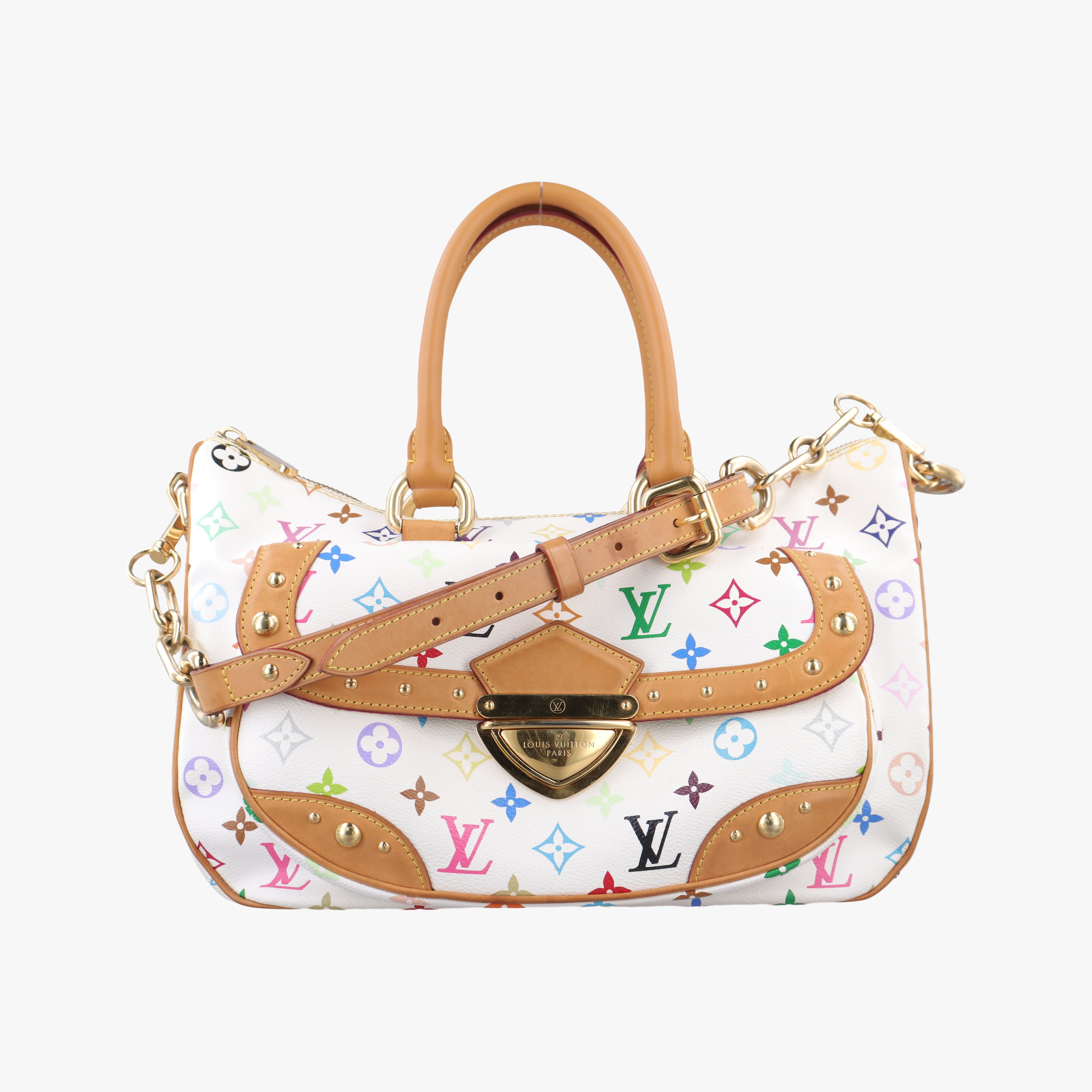 Pre-owned Louis Vuitton RITA white Monogram Multicolor M40125 shoulderbag | stylenewstar