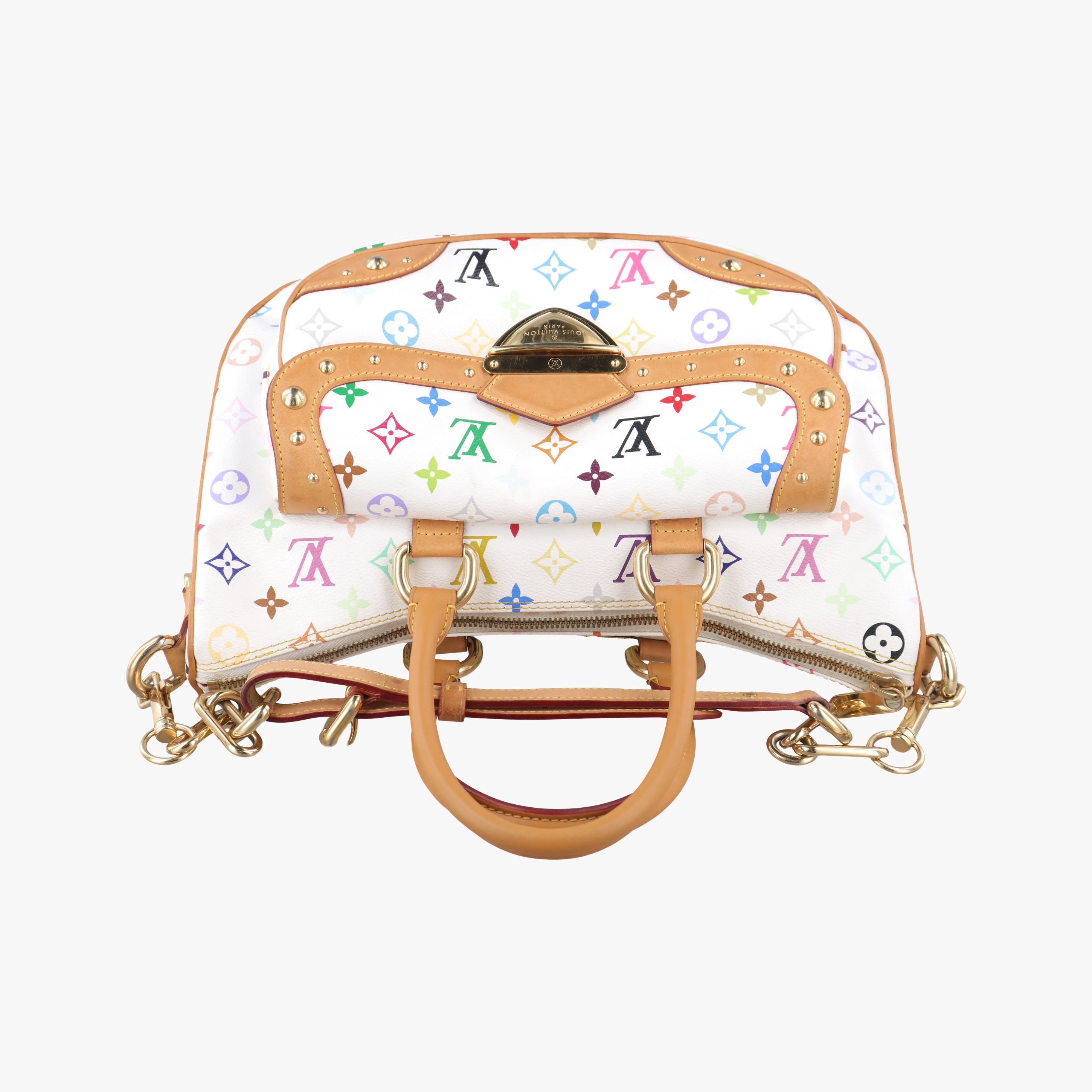 Pre-owned Louis Vuitton RITA white Monogram Multicolor M40125 shoulderbag | stylenewstar