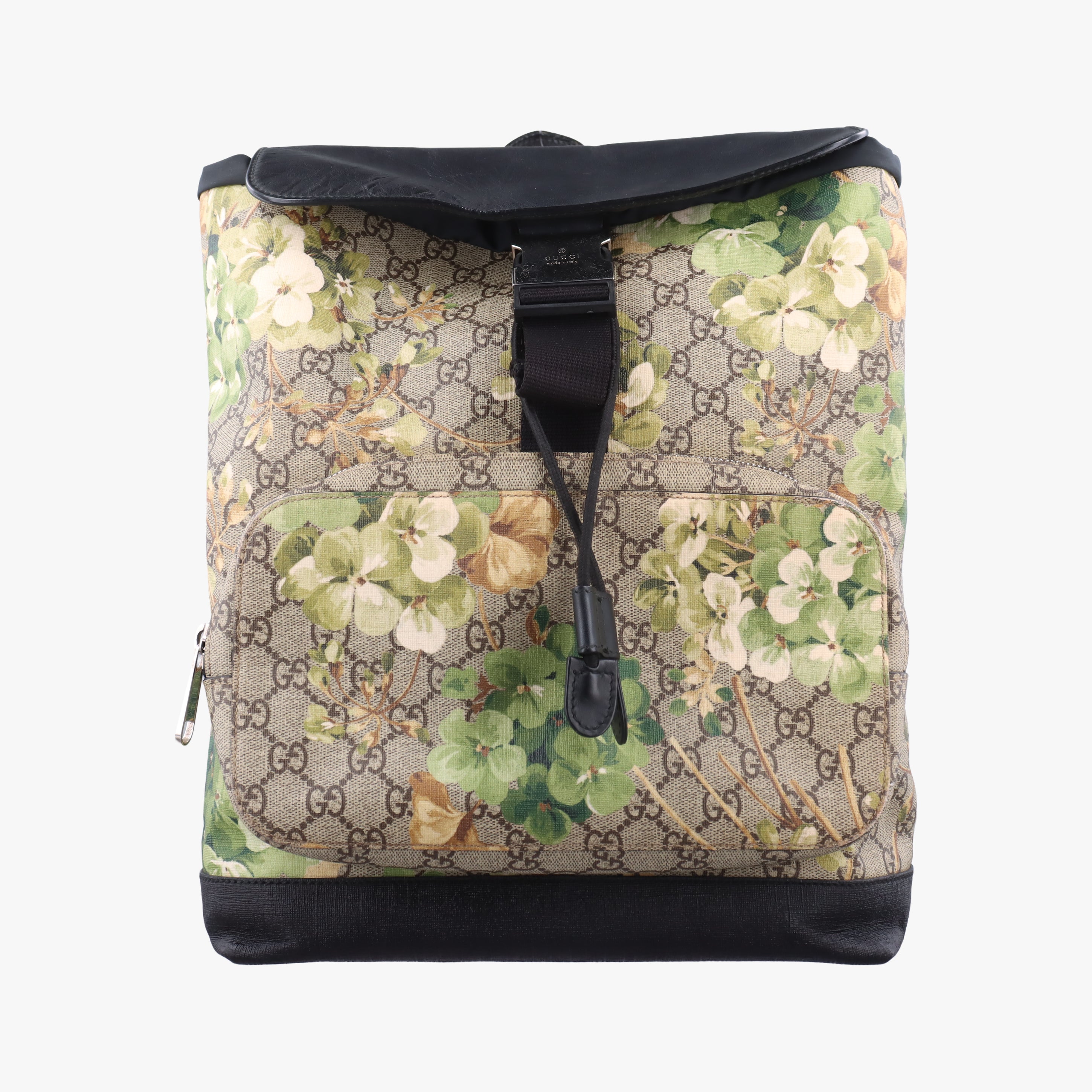 Pre-owned Gucci GG Supreme Beige×black×Multicolour PVC coated canvas×leather 406398 backpack/rucksack | stylenewstar