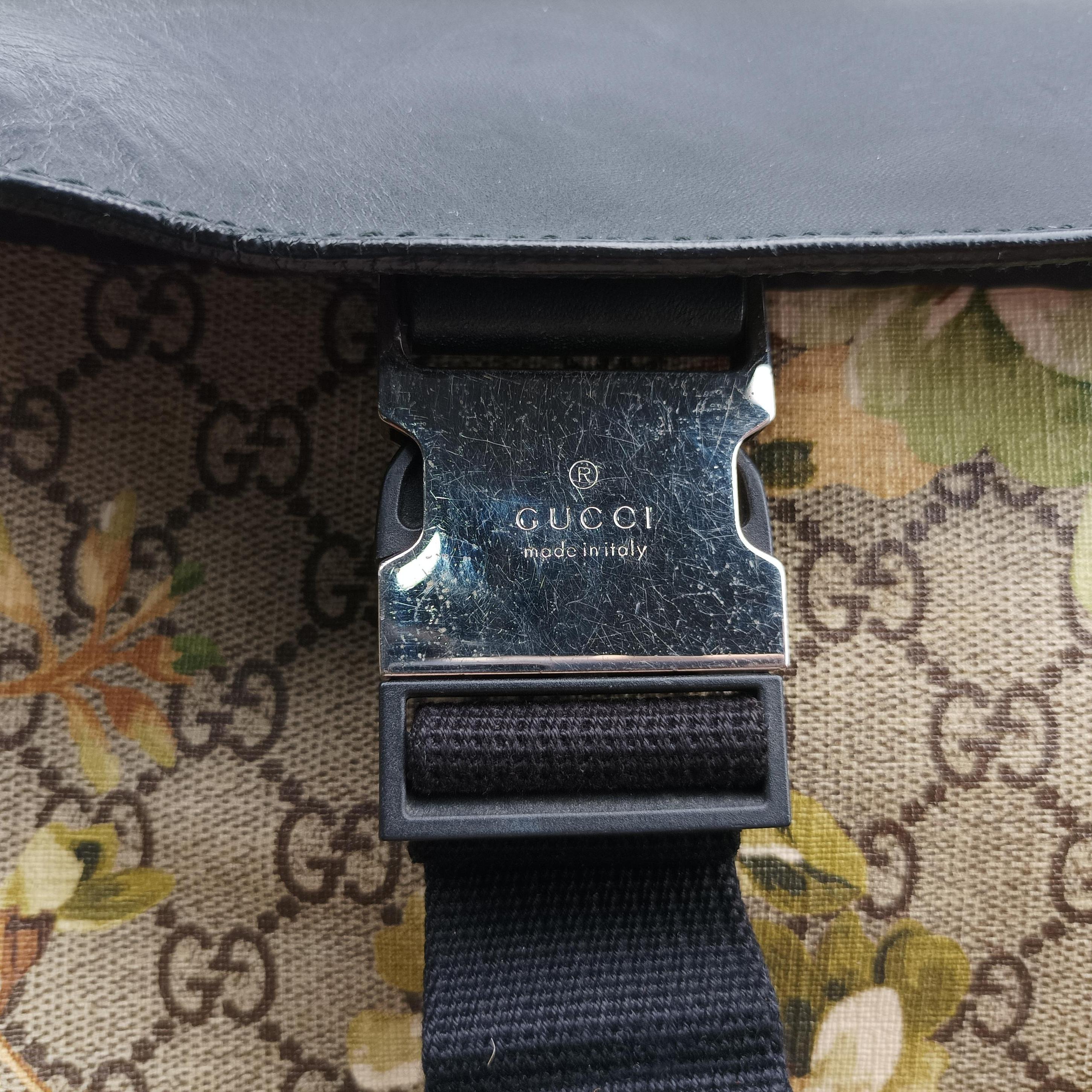 Pre-owned Gucci GG Supreme Beige×black×Multicolour PVC coated canvas×leather 406398 backpack/rucksack | stylenewstar
