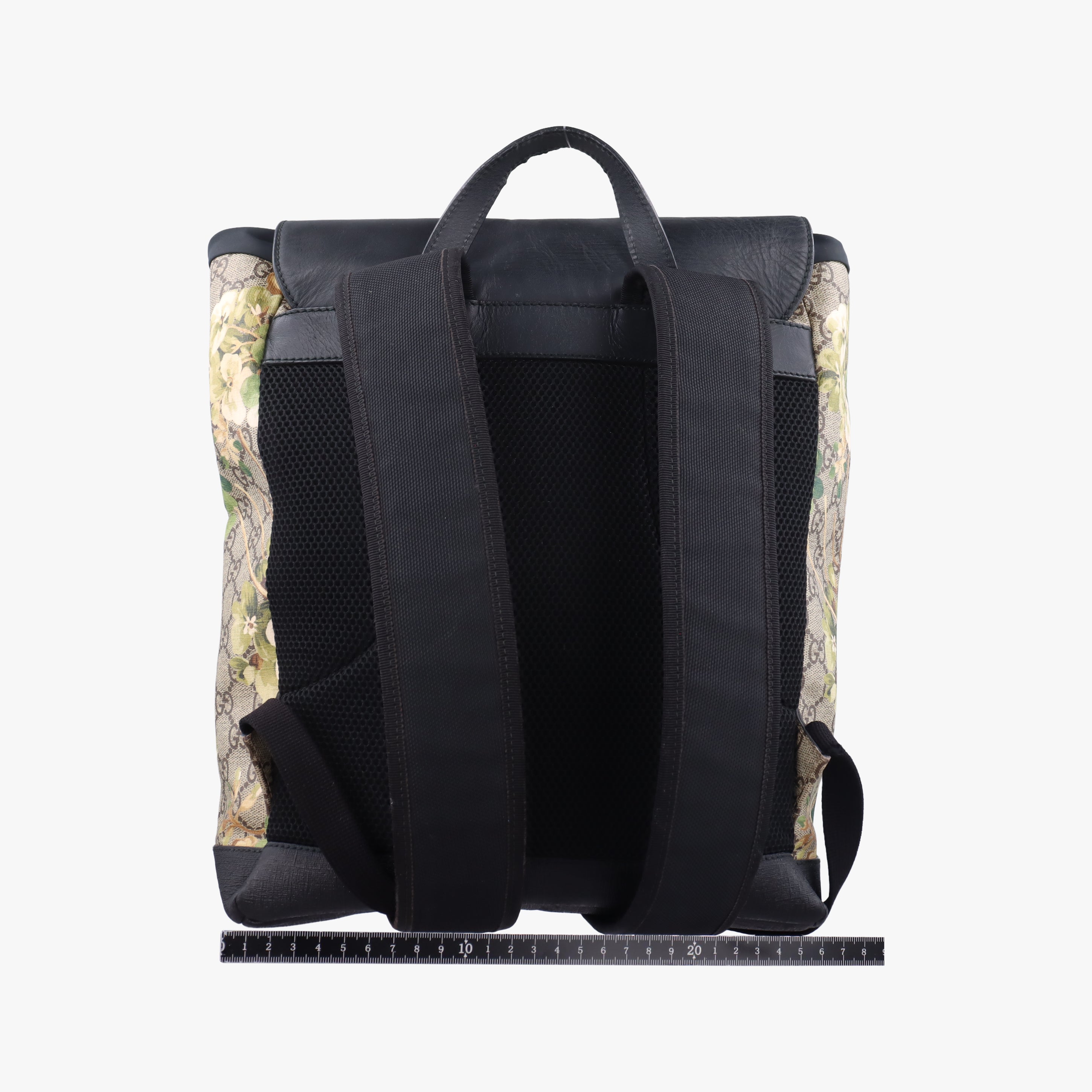 Pre-owned Gucci GG Supreme Beige×black×Multicolour PVC coated canvas×leather 406398 backpack/rucksack | stylenewstar