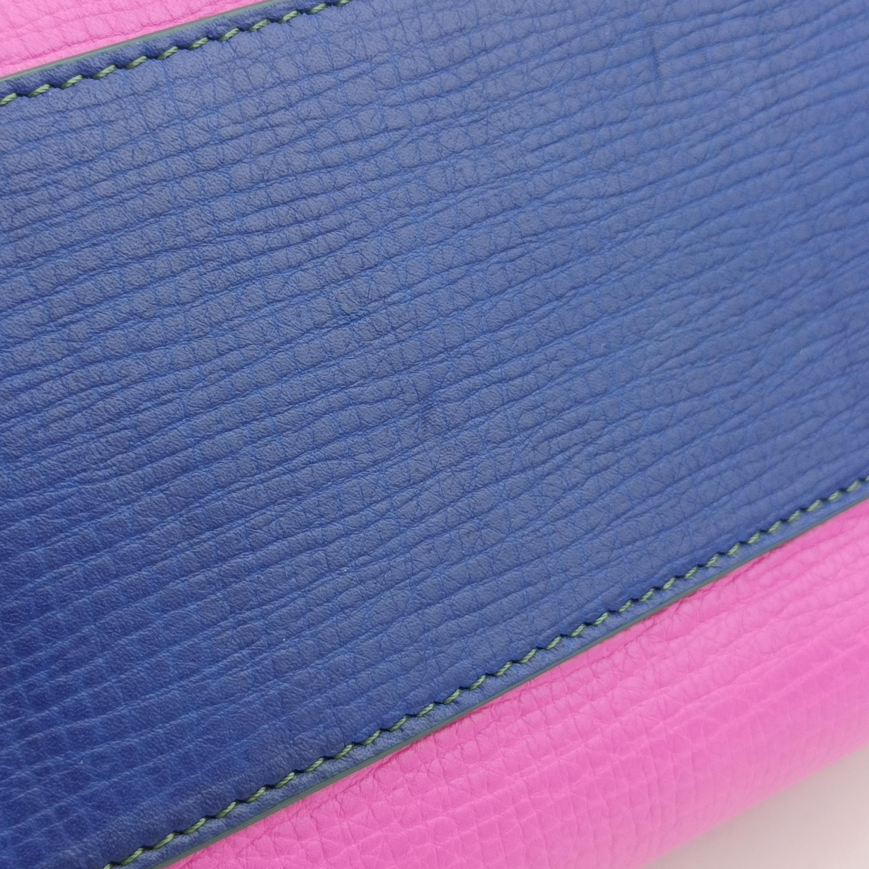 Secondhand Dolce & Gabbana SICILY Pink x Blue x Yellow Leather  shoulderbag | stylenewstar