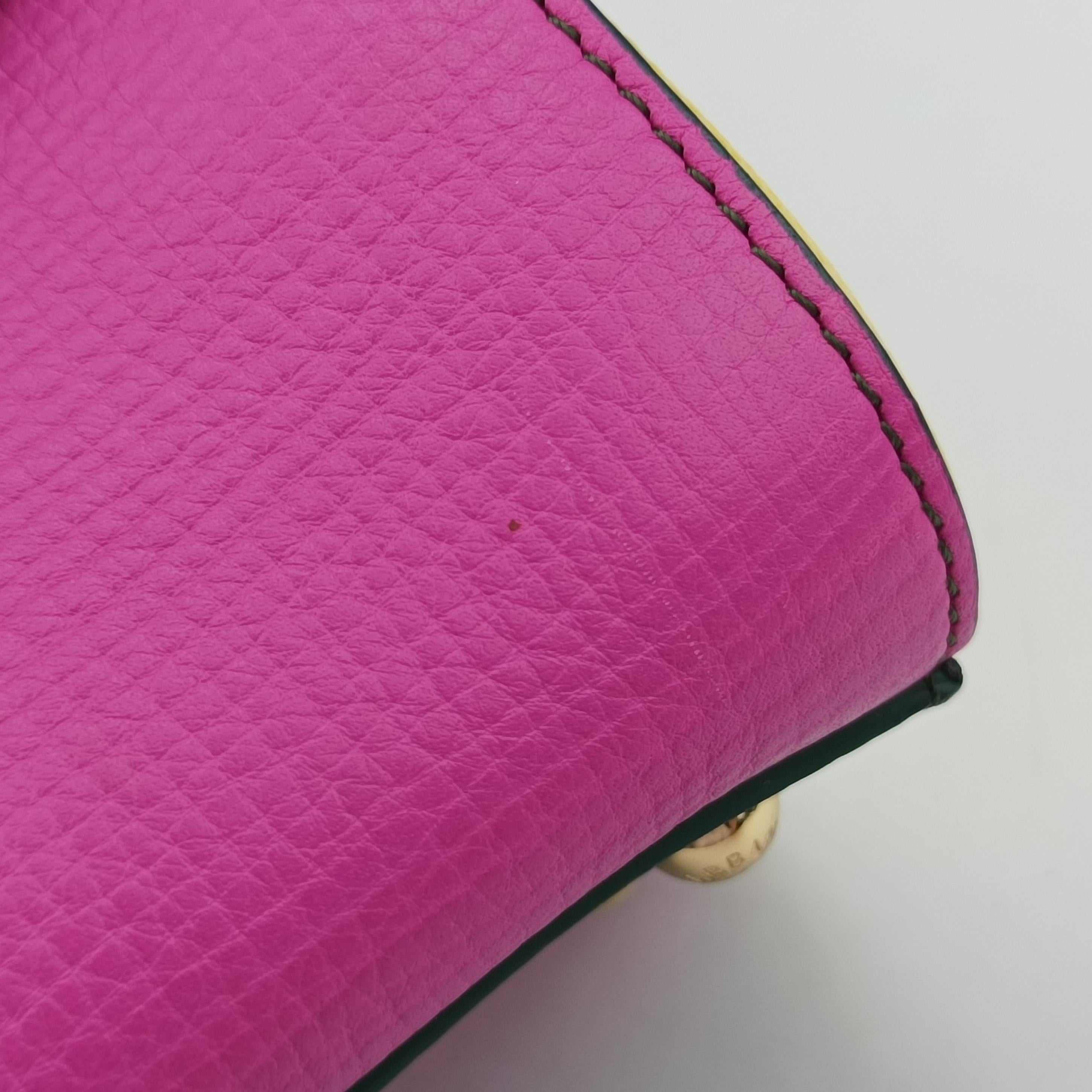 Secondhand Dolce & Gabbana SICILY Pink x Blue x Yellow Leather  shoulderbag | stylenewstar