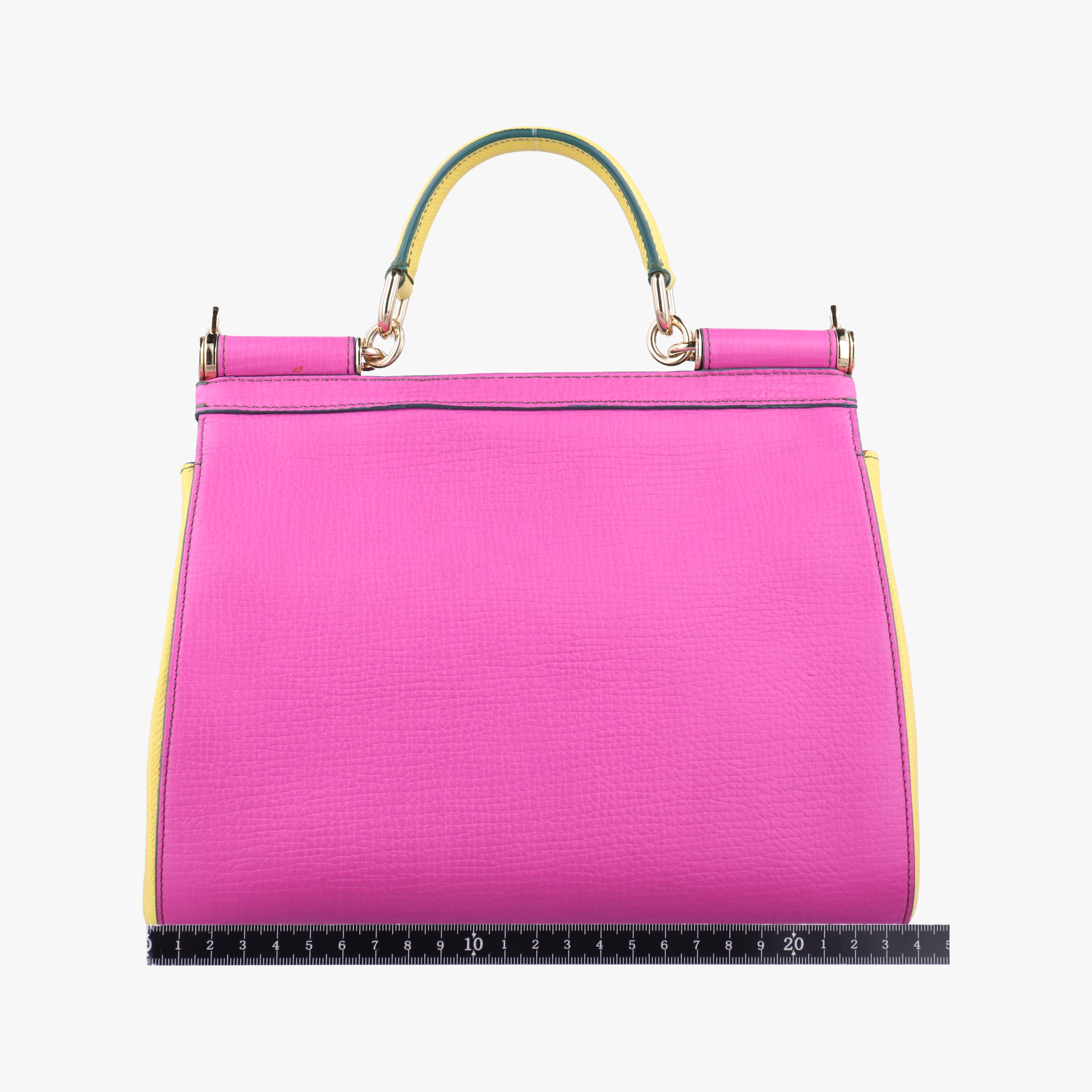 Secondhand Dolce & Gabbana SICILY Pink x Blue x Yellow Leather  shoulderbag | stylenewstar