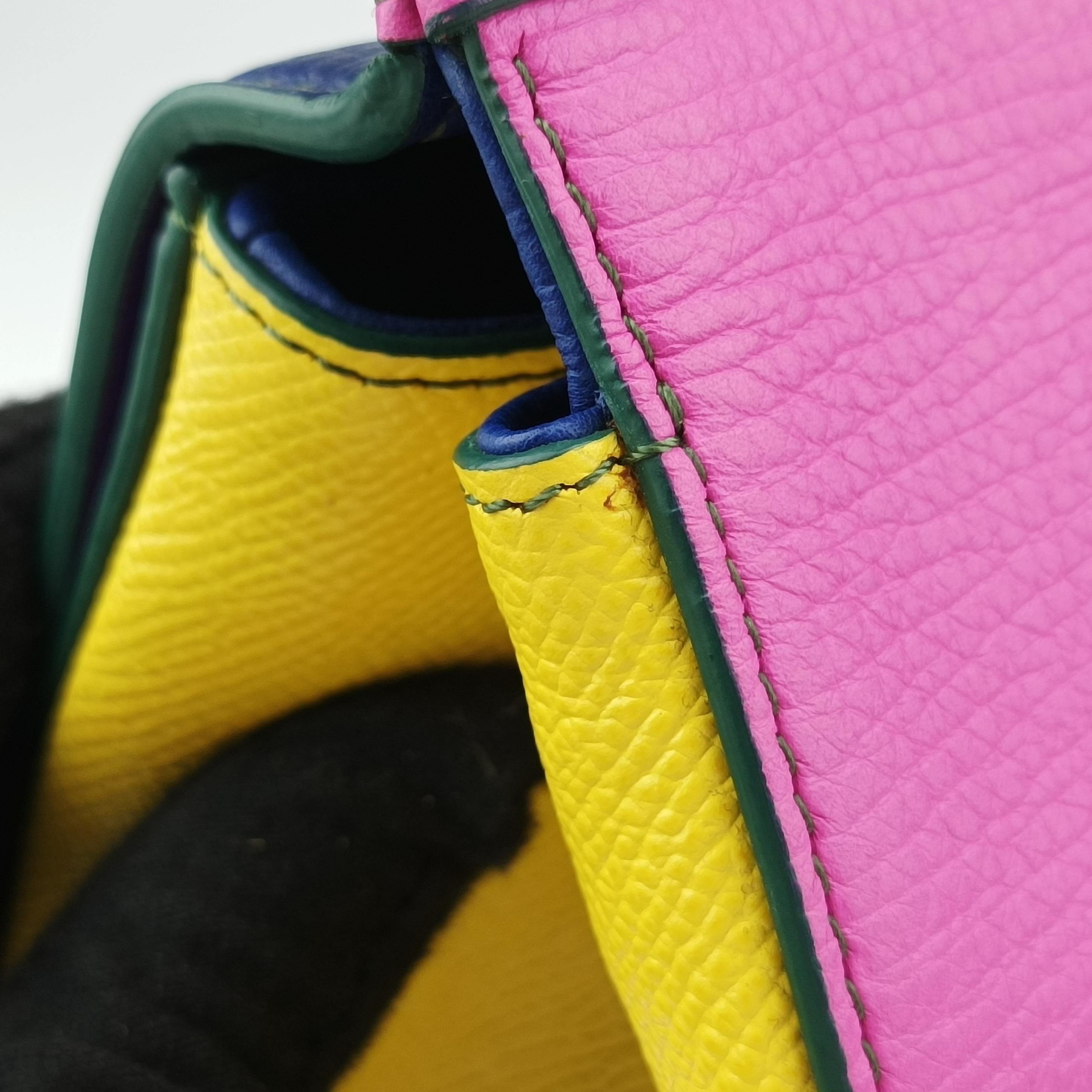 Secondhand Dolce & Gabbana SICILY Pink x Blue x Yellow Leather  shoulderbag | stylenewstar