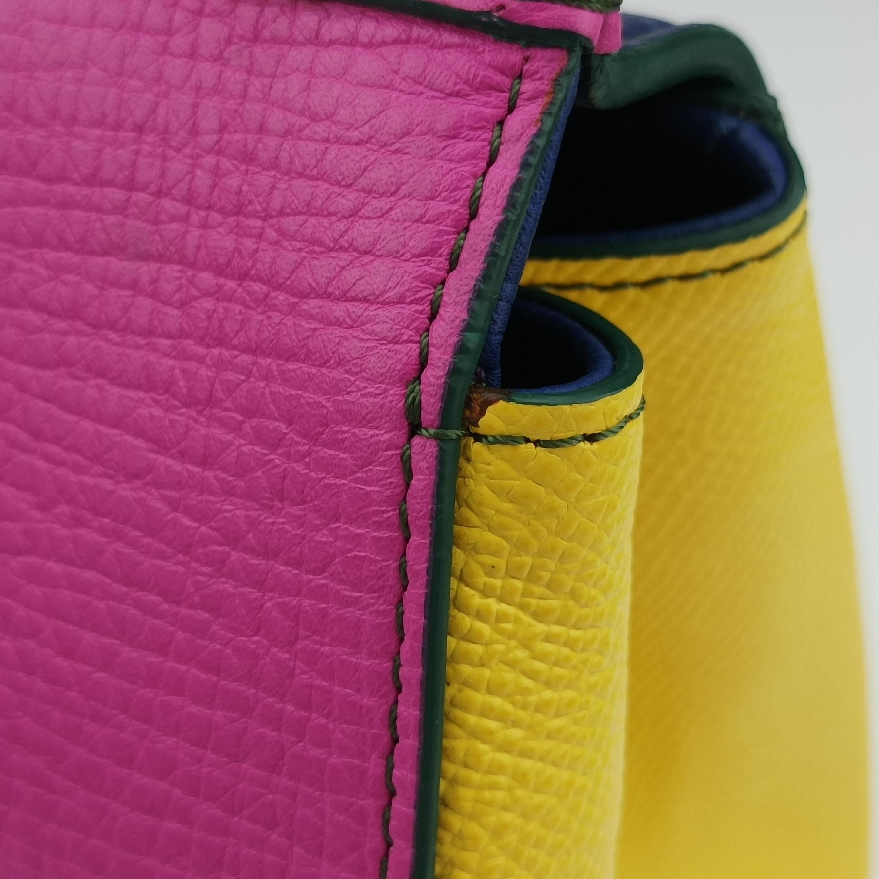 Secondhand Dolce & Gabbana SICILY Pink x Blue x Yellow Leather  shoulderbag | stylenewstar