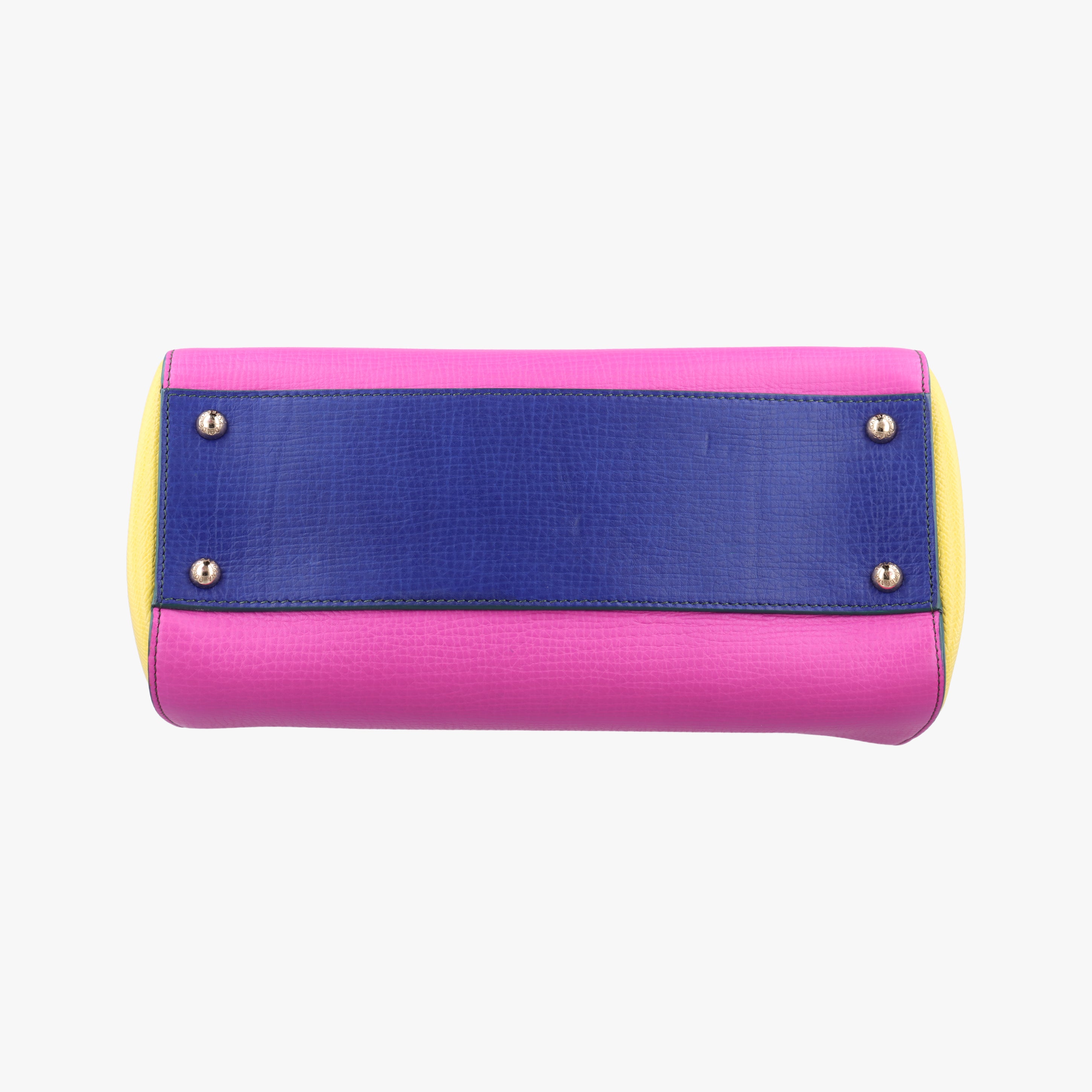 Secondhand Dolce & Gabbana SICILY Pink x Blue x Yellow Leather  shoulderbag | stylenewstar