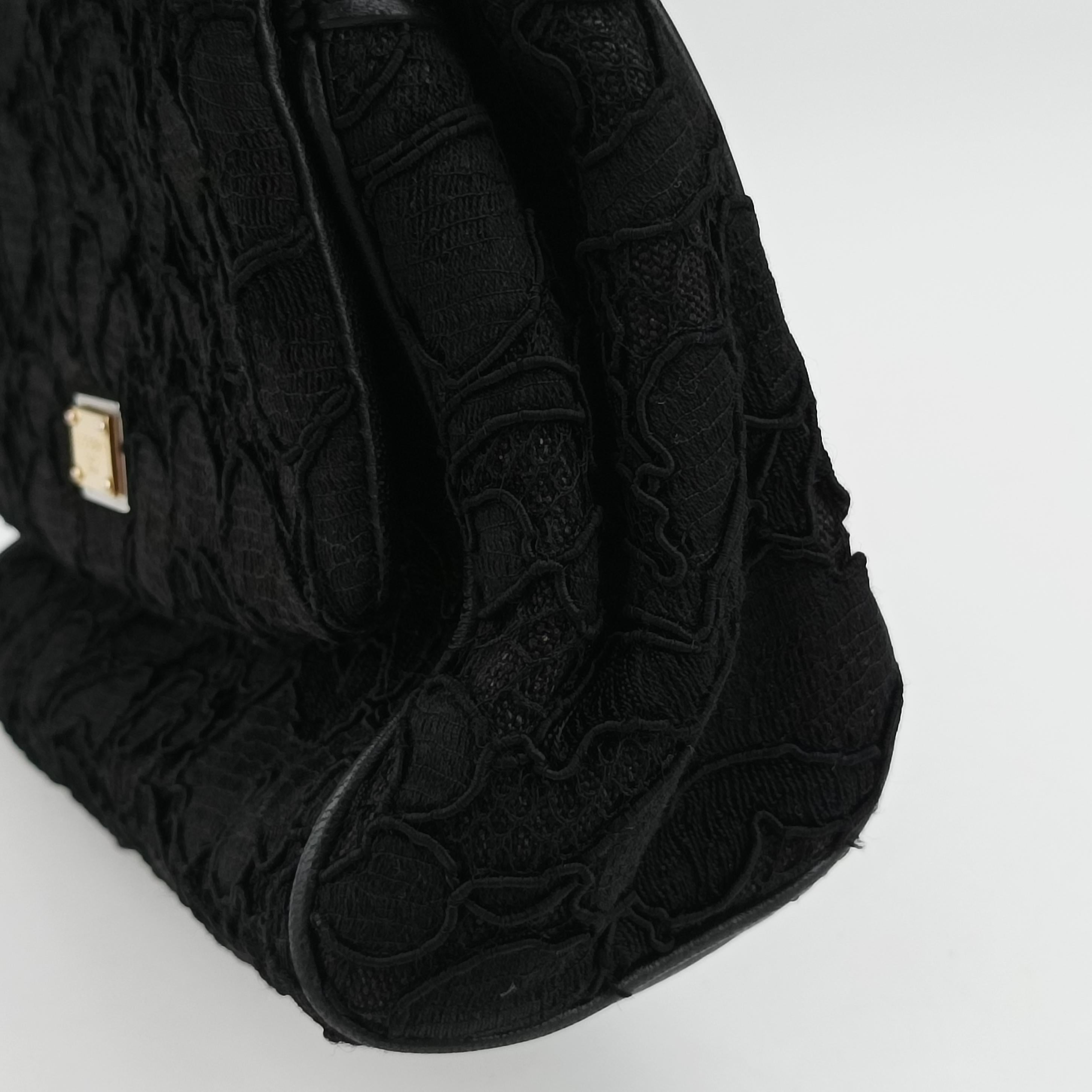 Pre-owned Dolce & Gabbana SICILY Black Leather  shoulderbag | stylenewstar