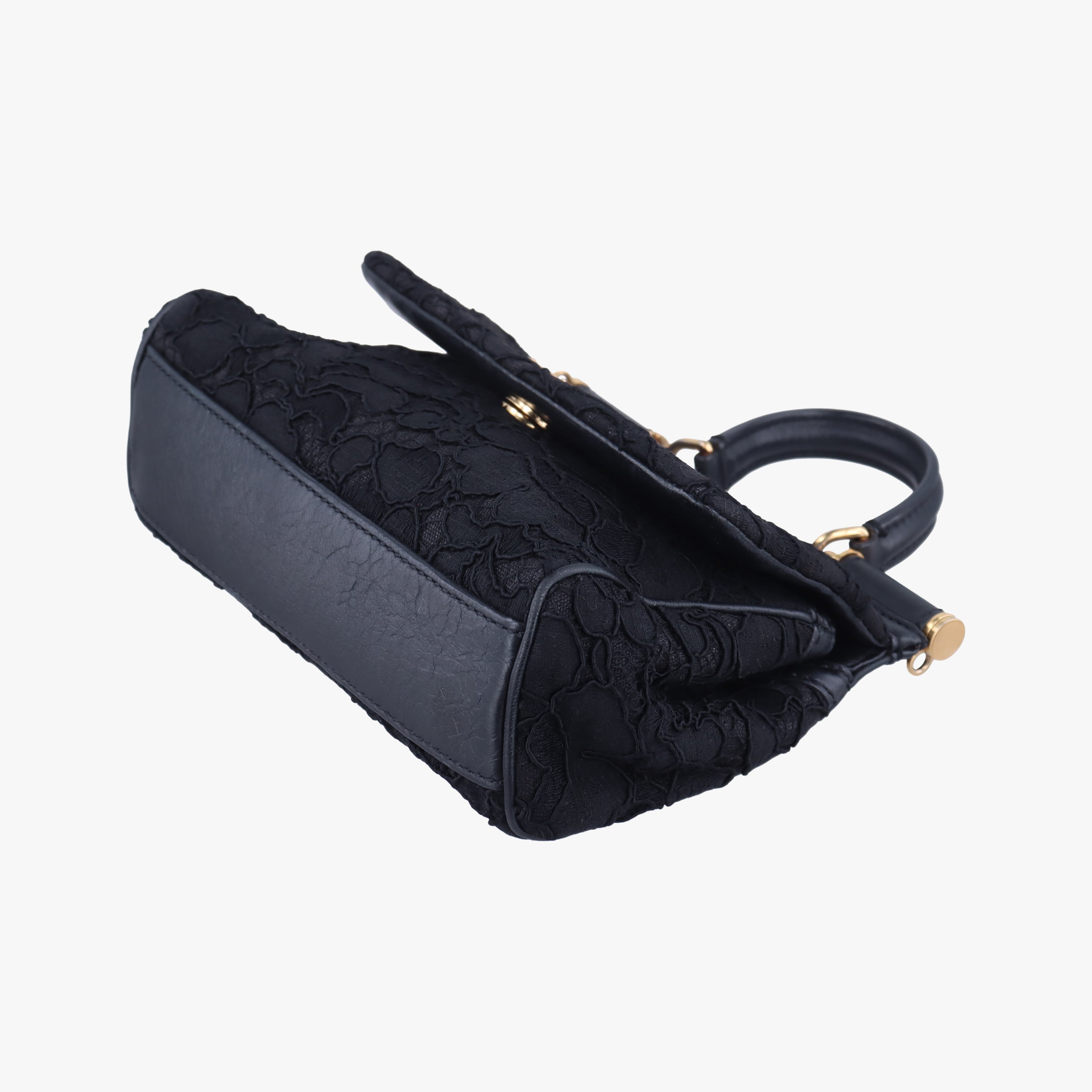 Pre-owned Dolce & Gabbana SICILY Black Leather  shoulderbag | stylenewstar