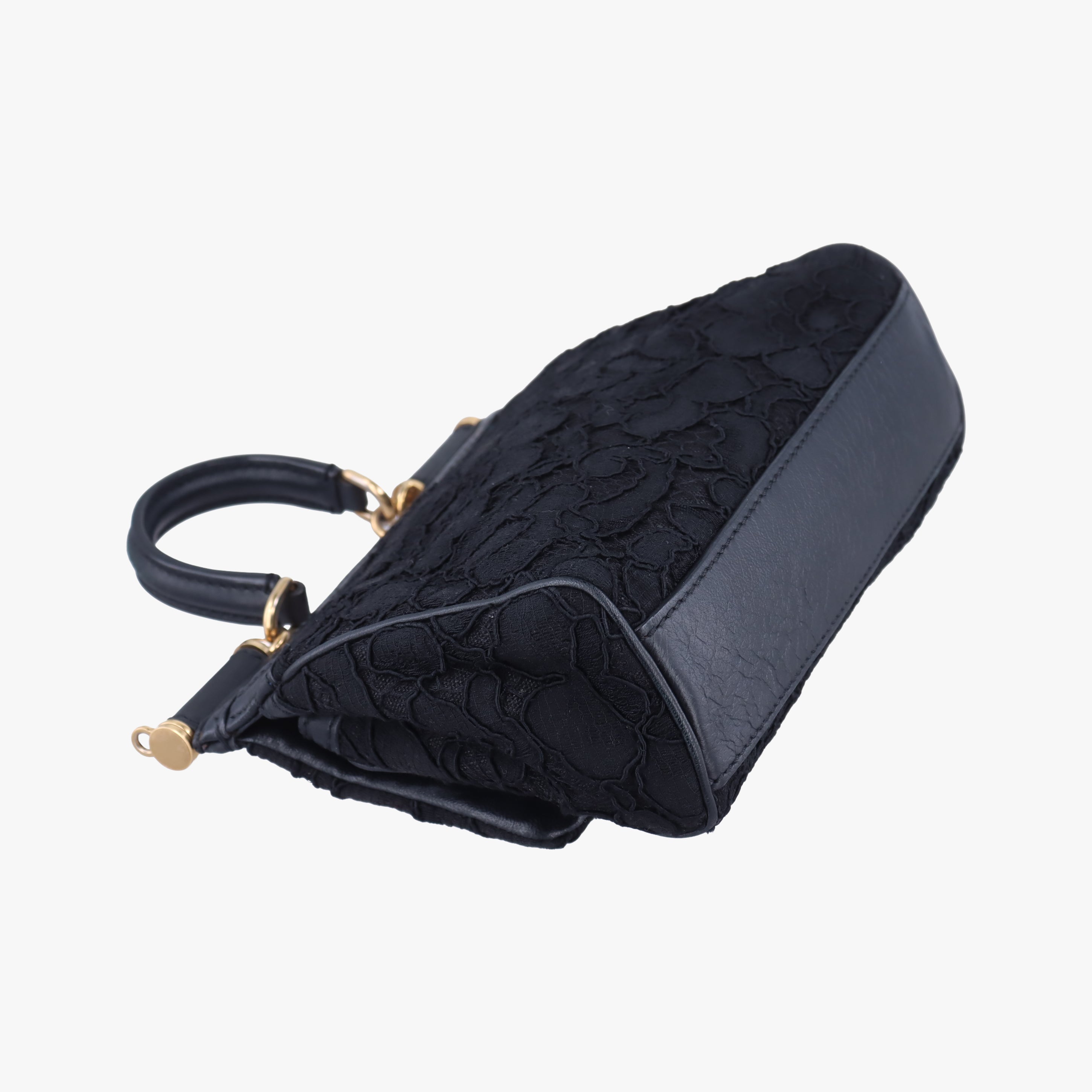 Pre-owned Dolce & Gabbana SICILY Black Leather  shoulderbag | stylenewstar