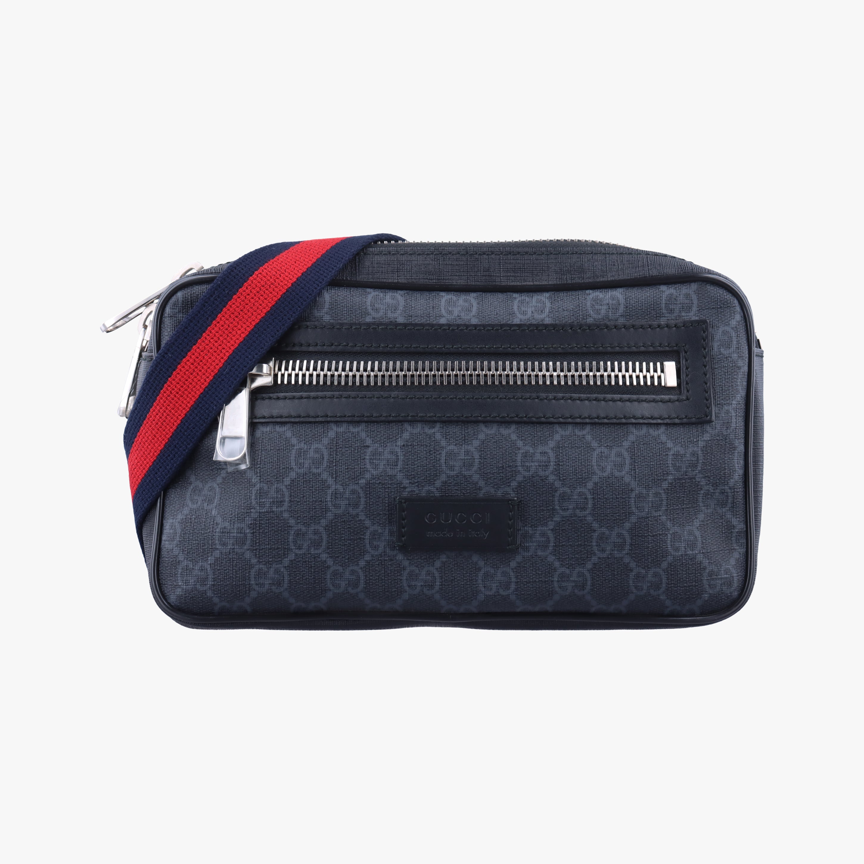 Vintage Gucci GG Supreme Navy x Black PVC coated canvas 474298 bum bag/waist bag | stylenewstar