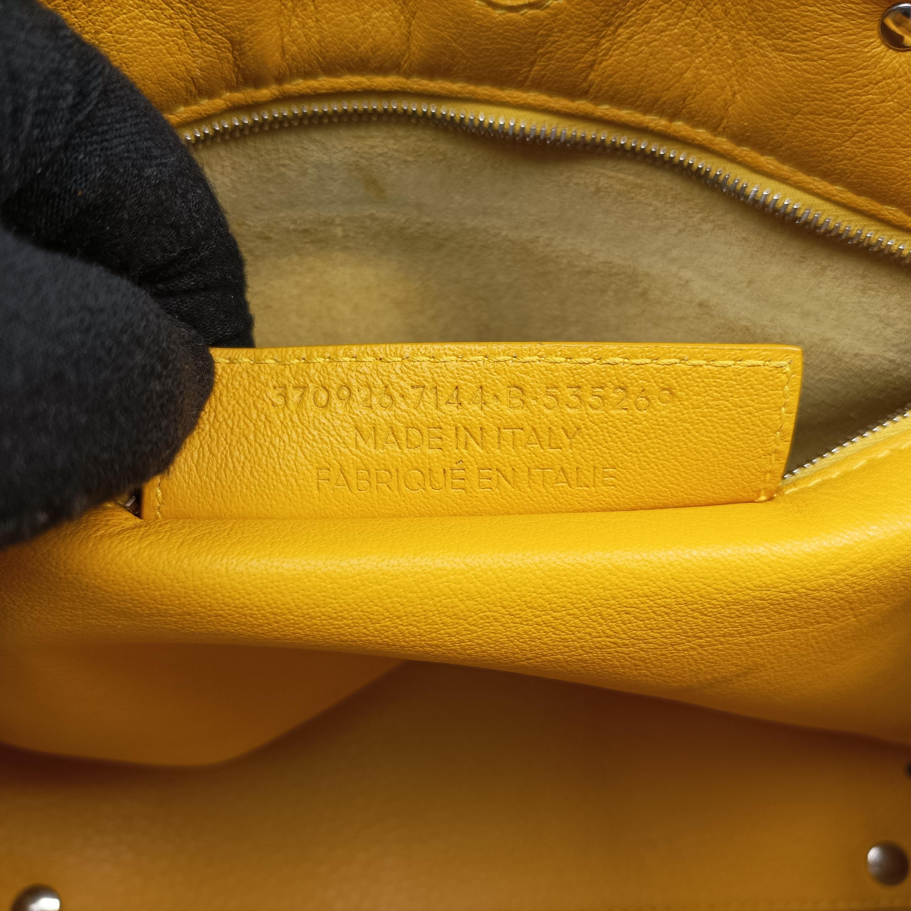 Pre-owned Balenciaga Paper A6 Zip Around Yellow Leather 370926 shoulderbag | stylenewstar